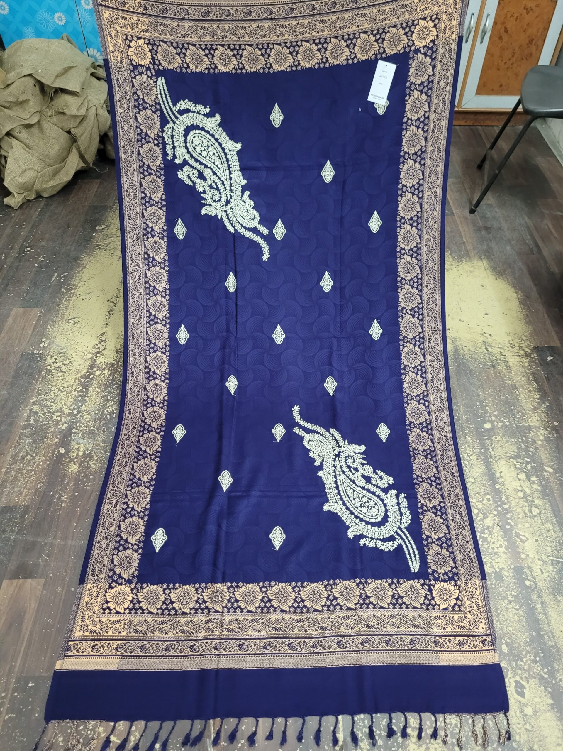 Embriodery acrylic kunj shawl