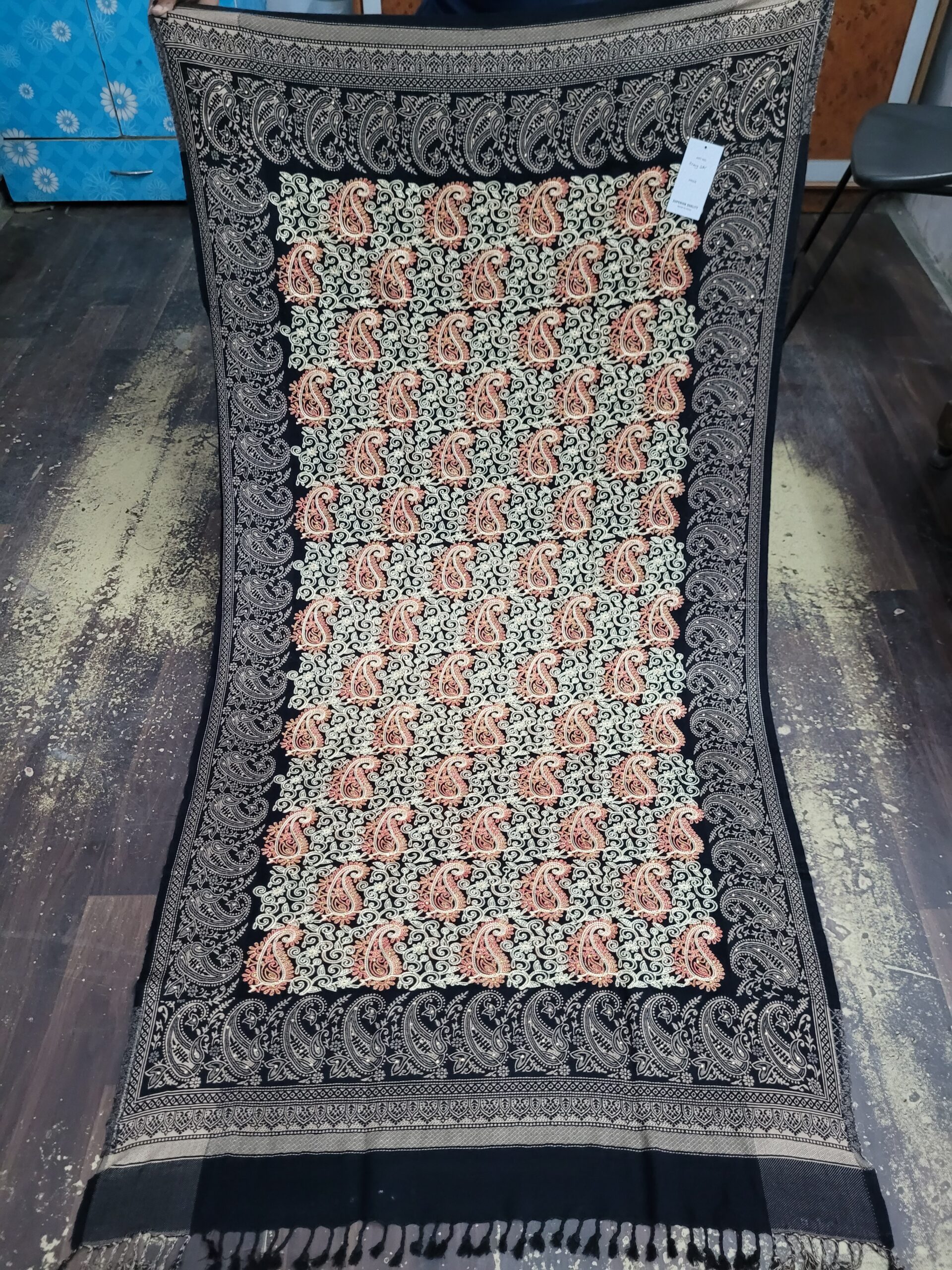 Embriodery acrylic ambi design shawl