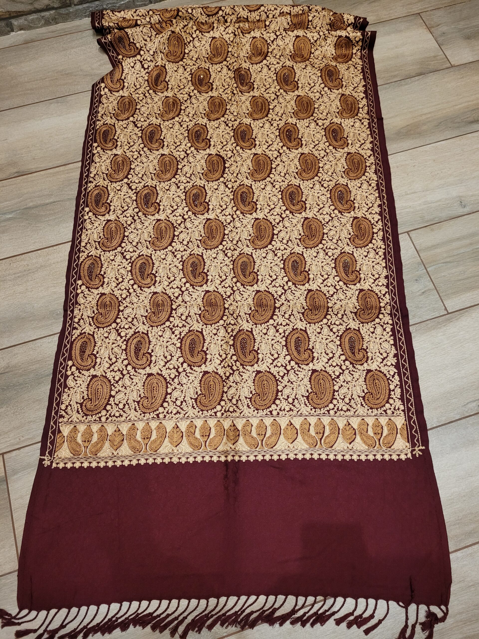 Viscose embroidery stole