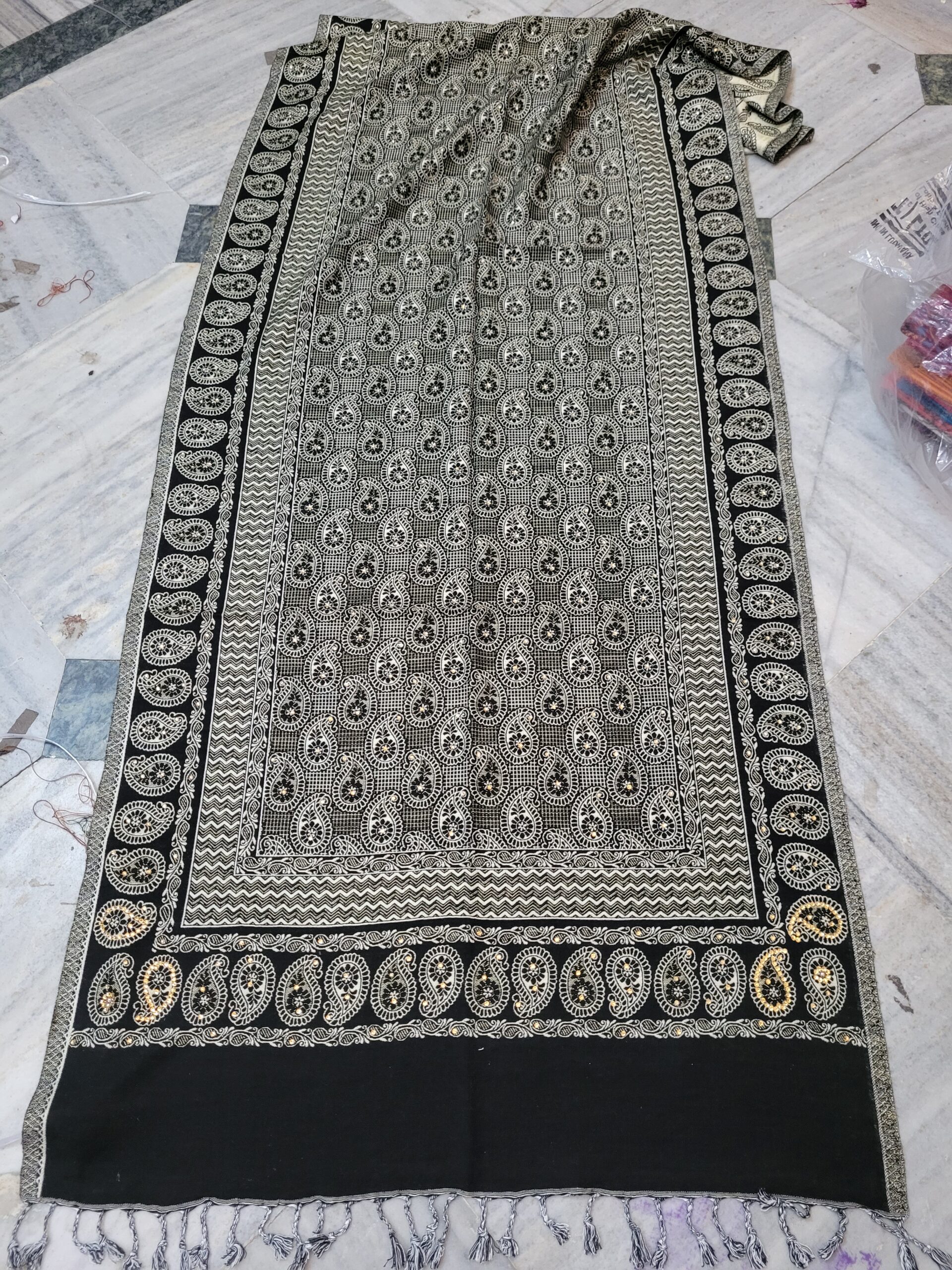 Micro Jall With Swaroski Stone Work Stole