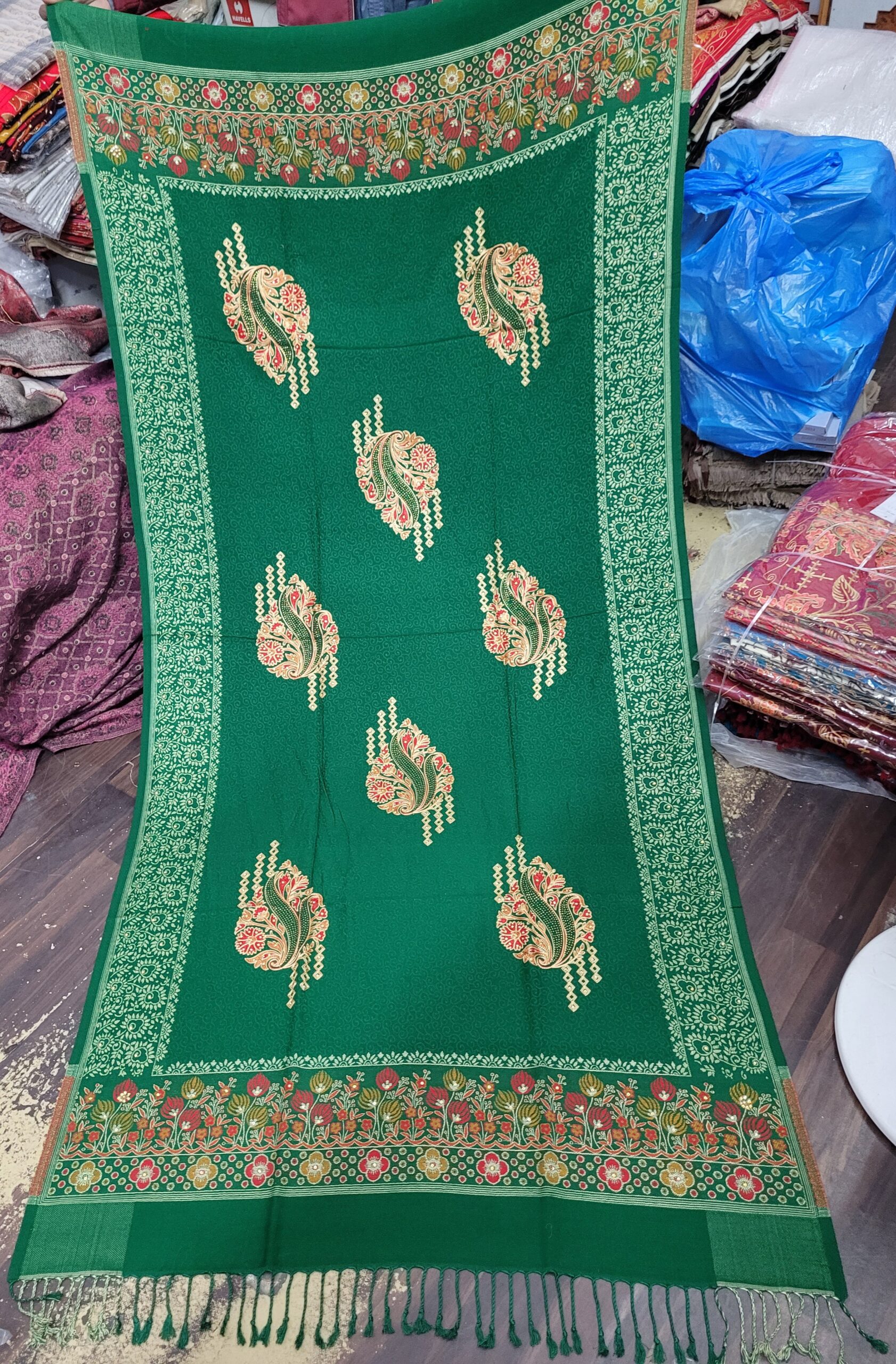 Embroidery Acrylic Viscose Shawl