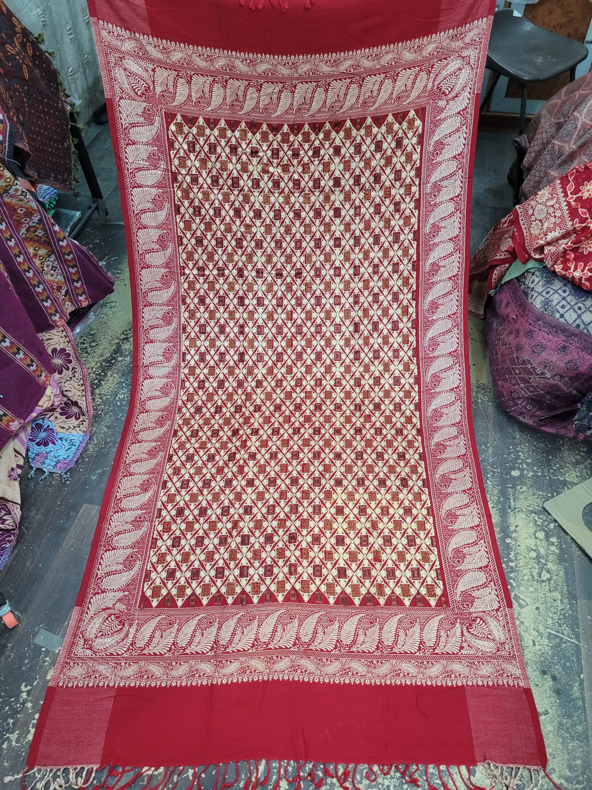 Acrylic Embroidery Shawl