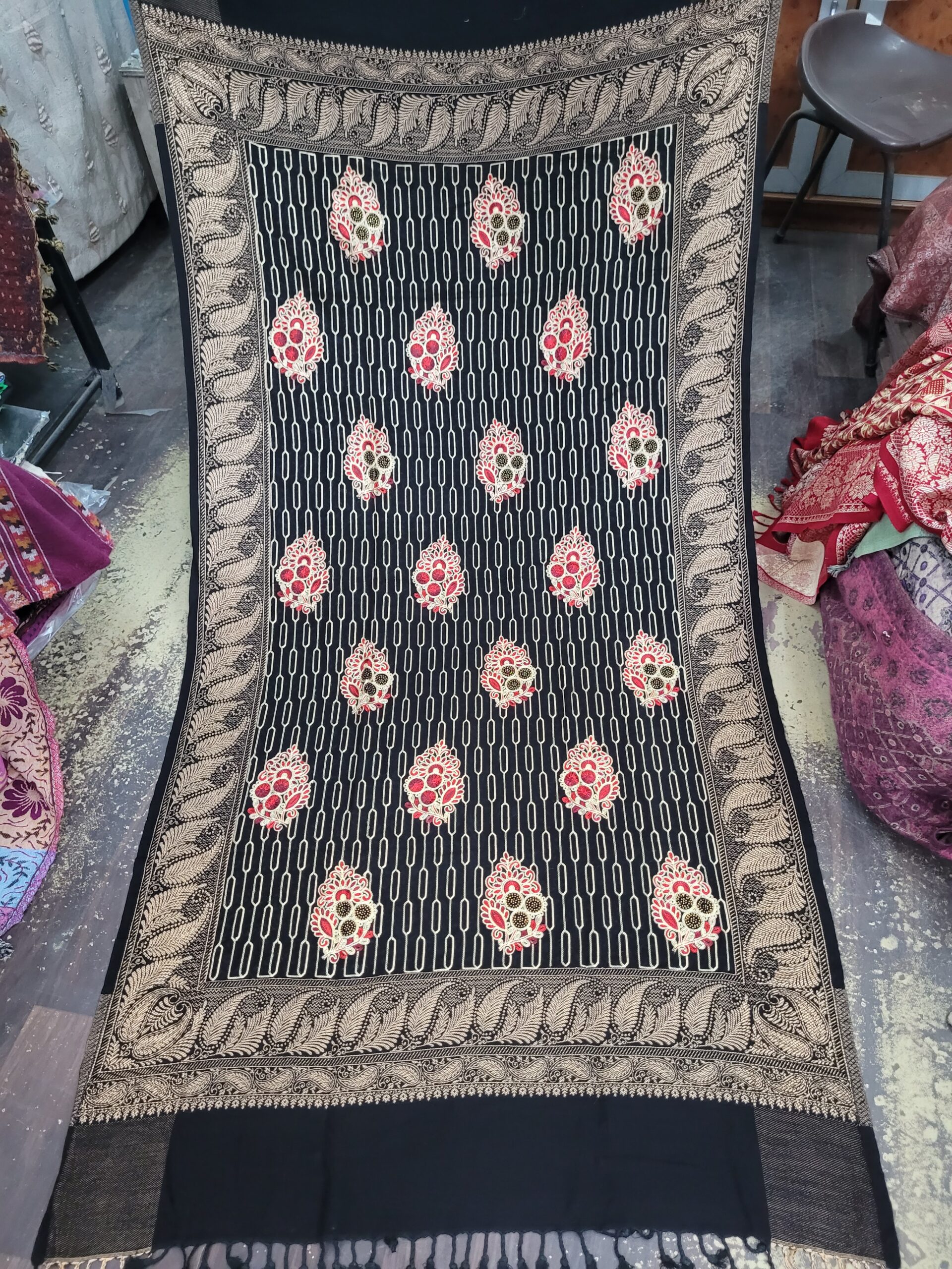 Acrylic Embroidery Shawl