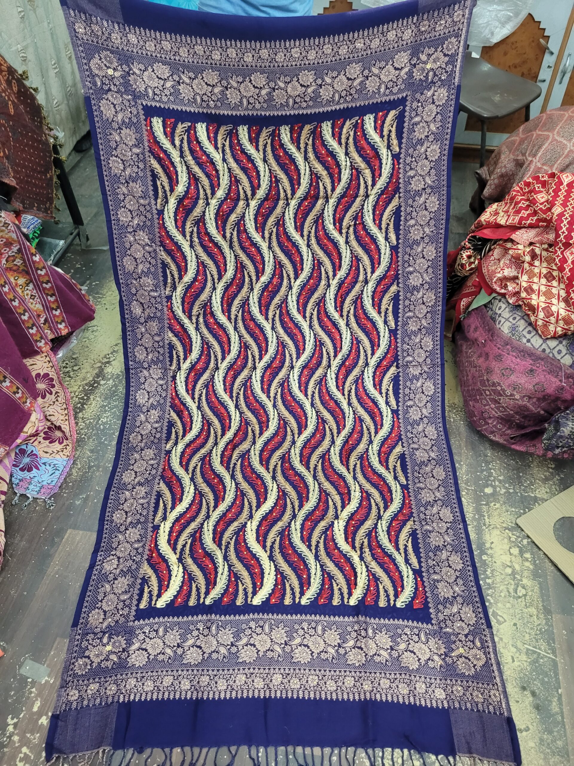 Acrylic Embroidery Shawl
