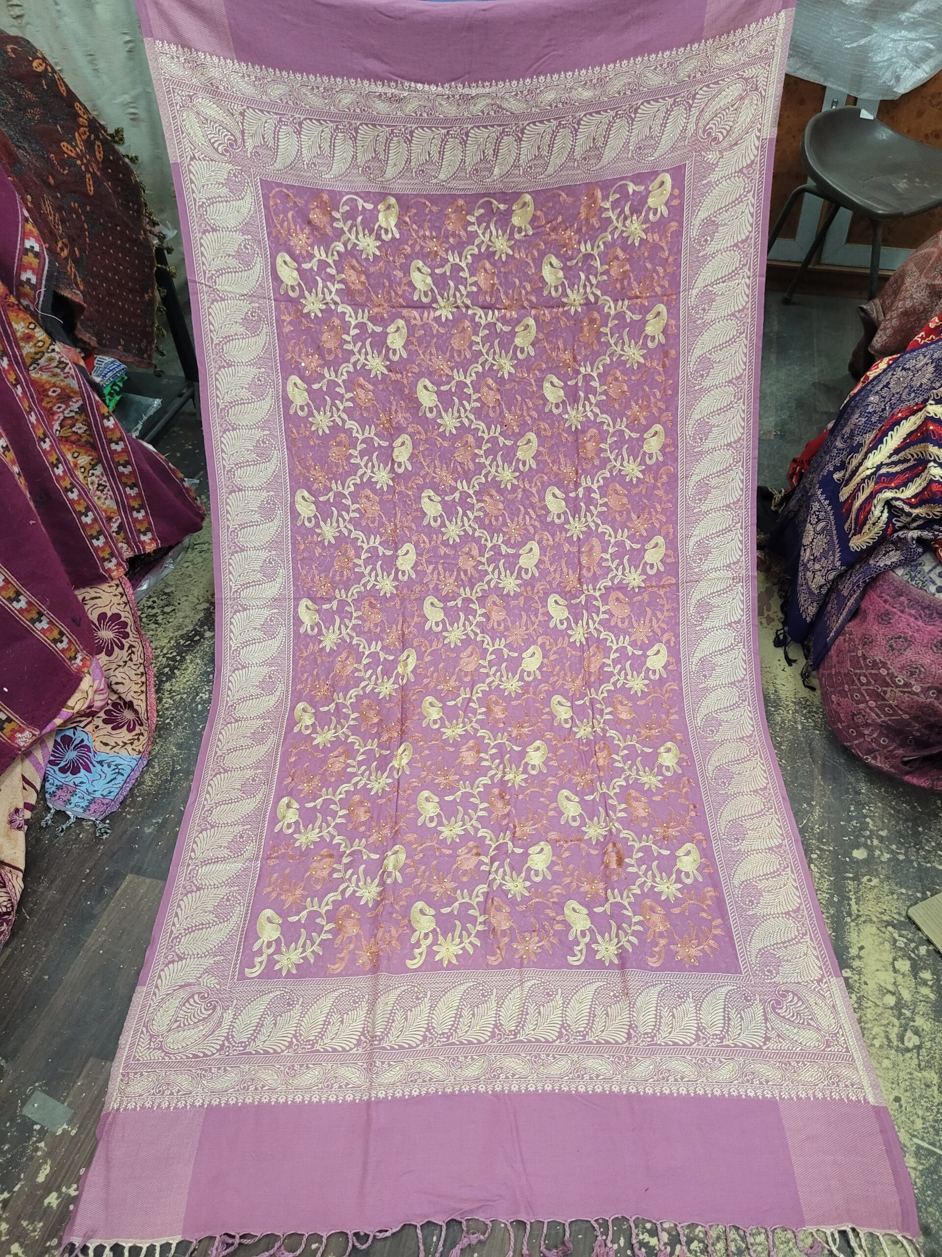 Acrylic Embroidery Shawl