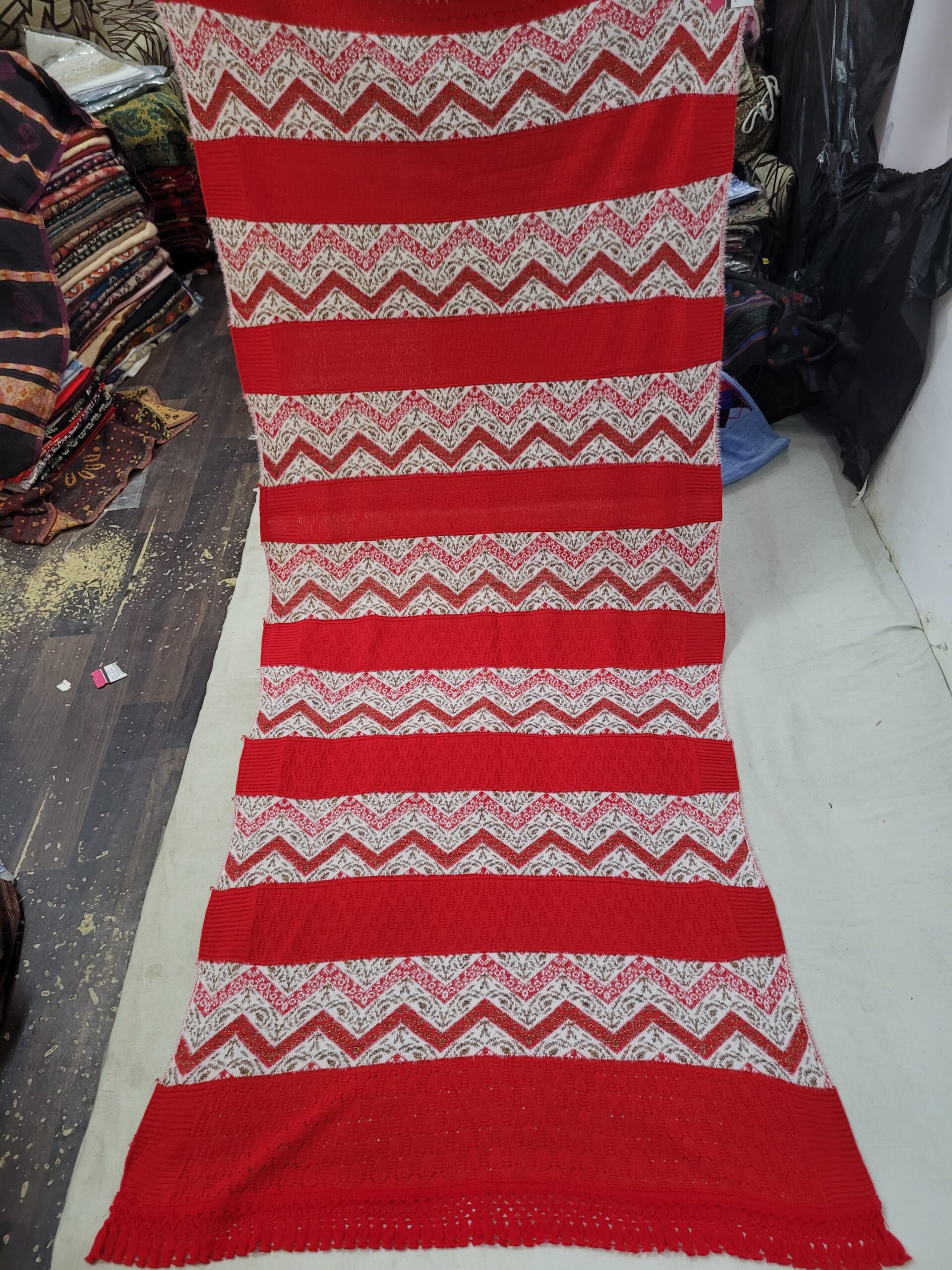 Knitting Stripes Hair Yarn Shawl