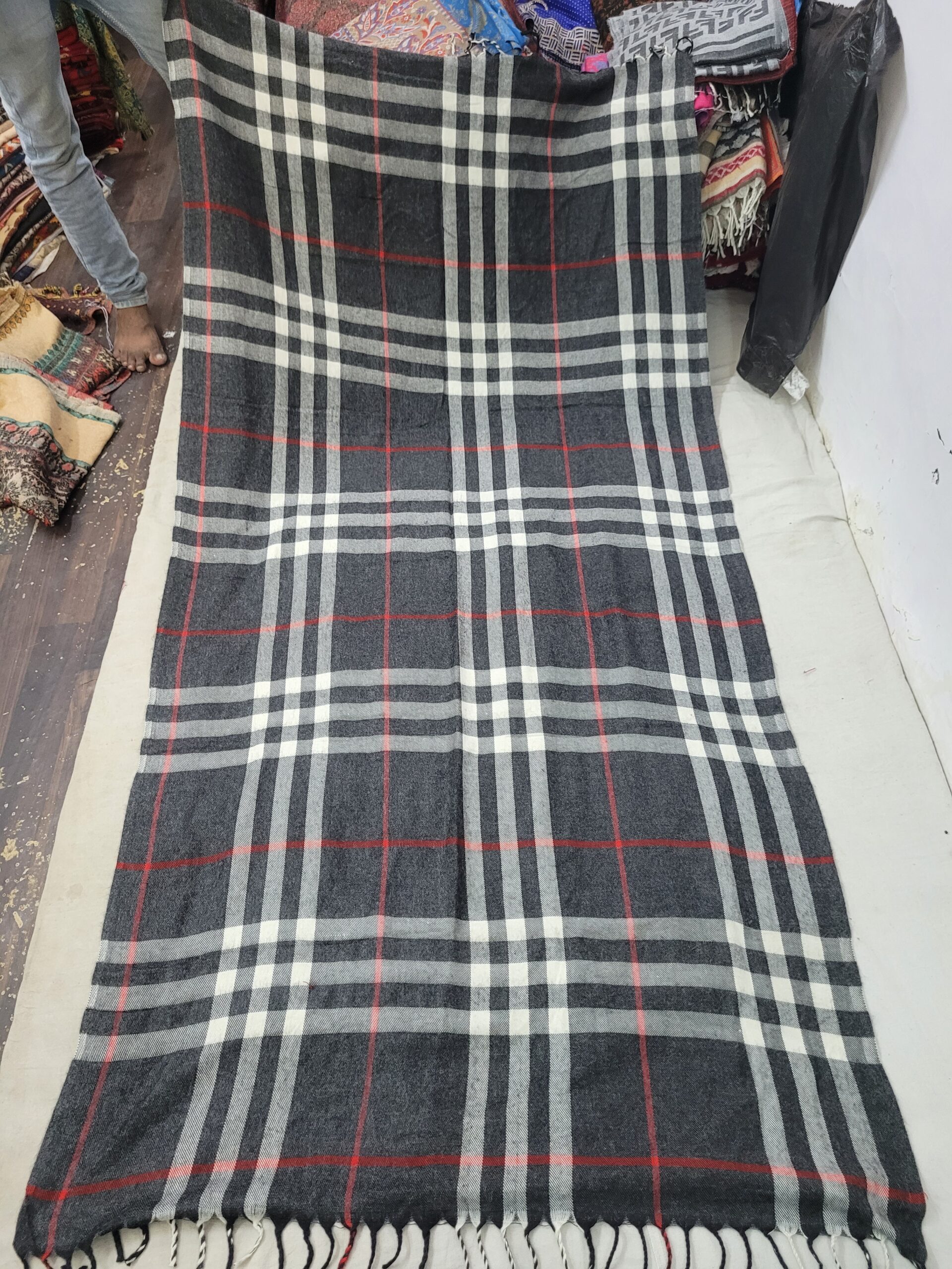 Acrylic Check Shawl