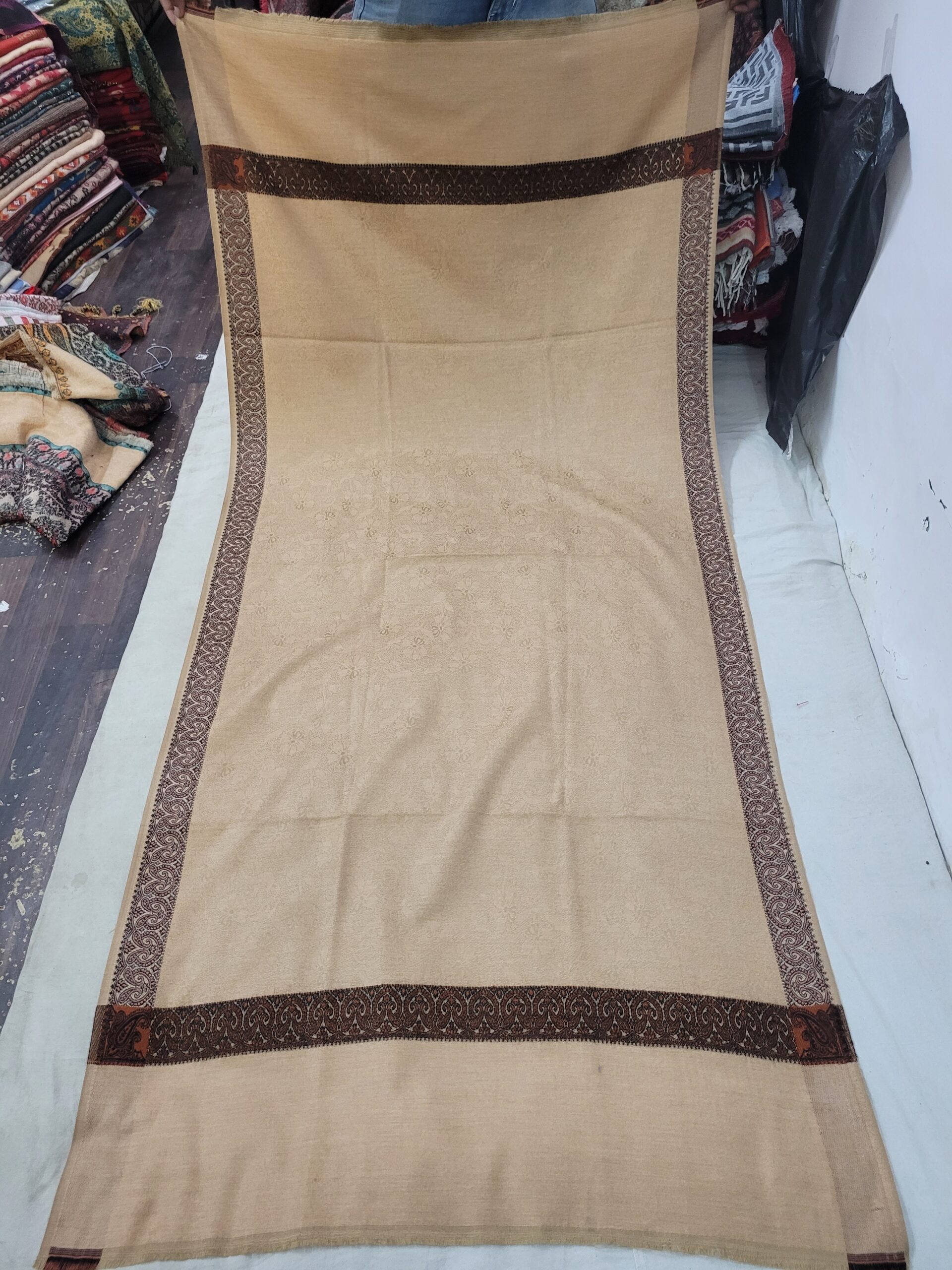 Acrylic Border Self Shawl