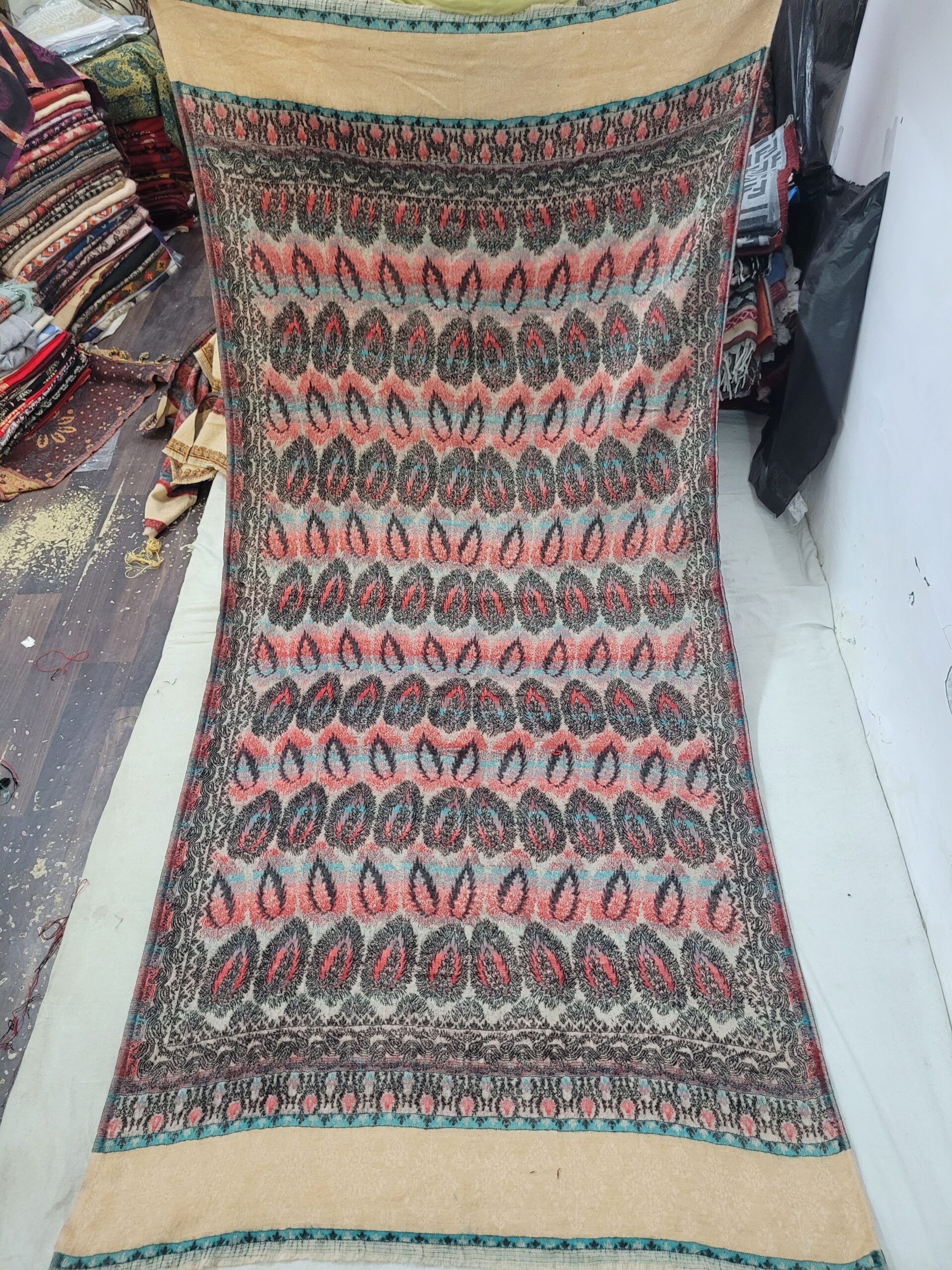 Acrylic Flower Jaal Shawl