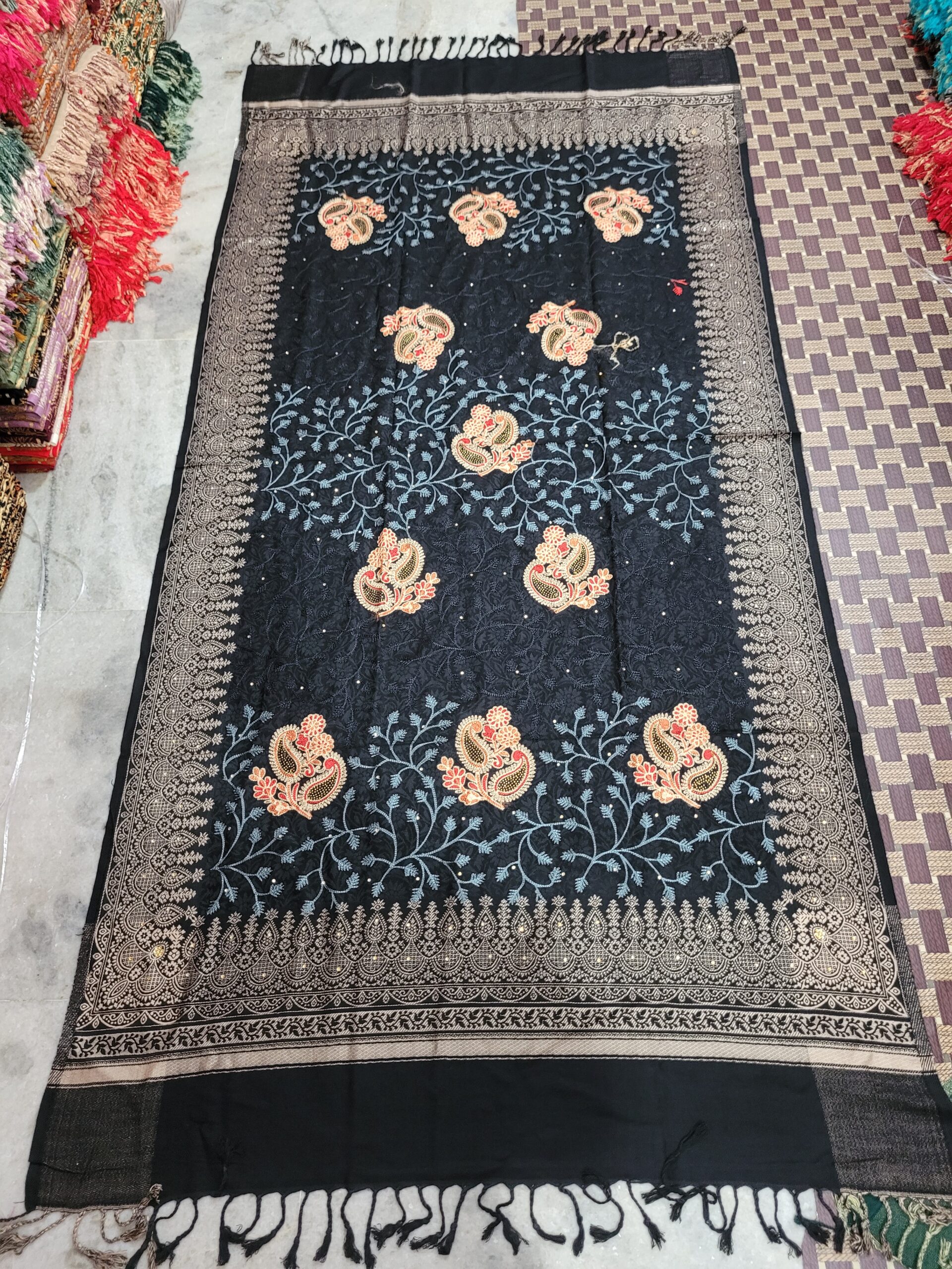 Embroidery Acrylic Shawl