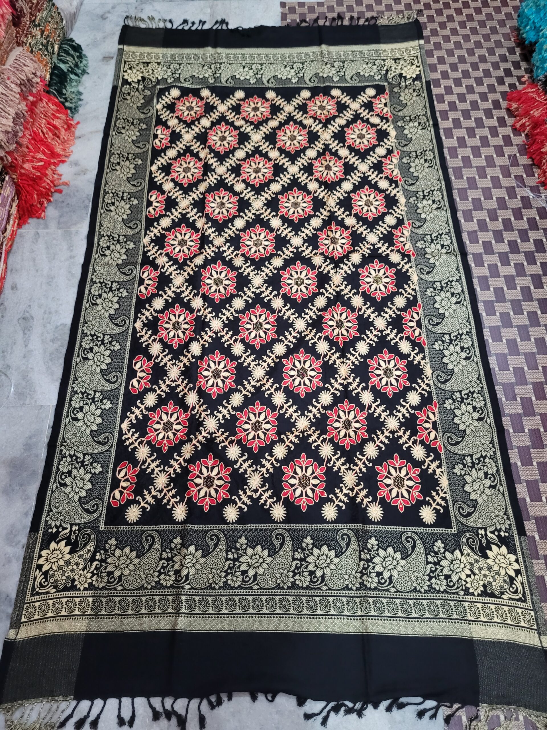 Embroidery Acrylic Shawl