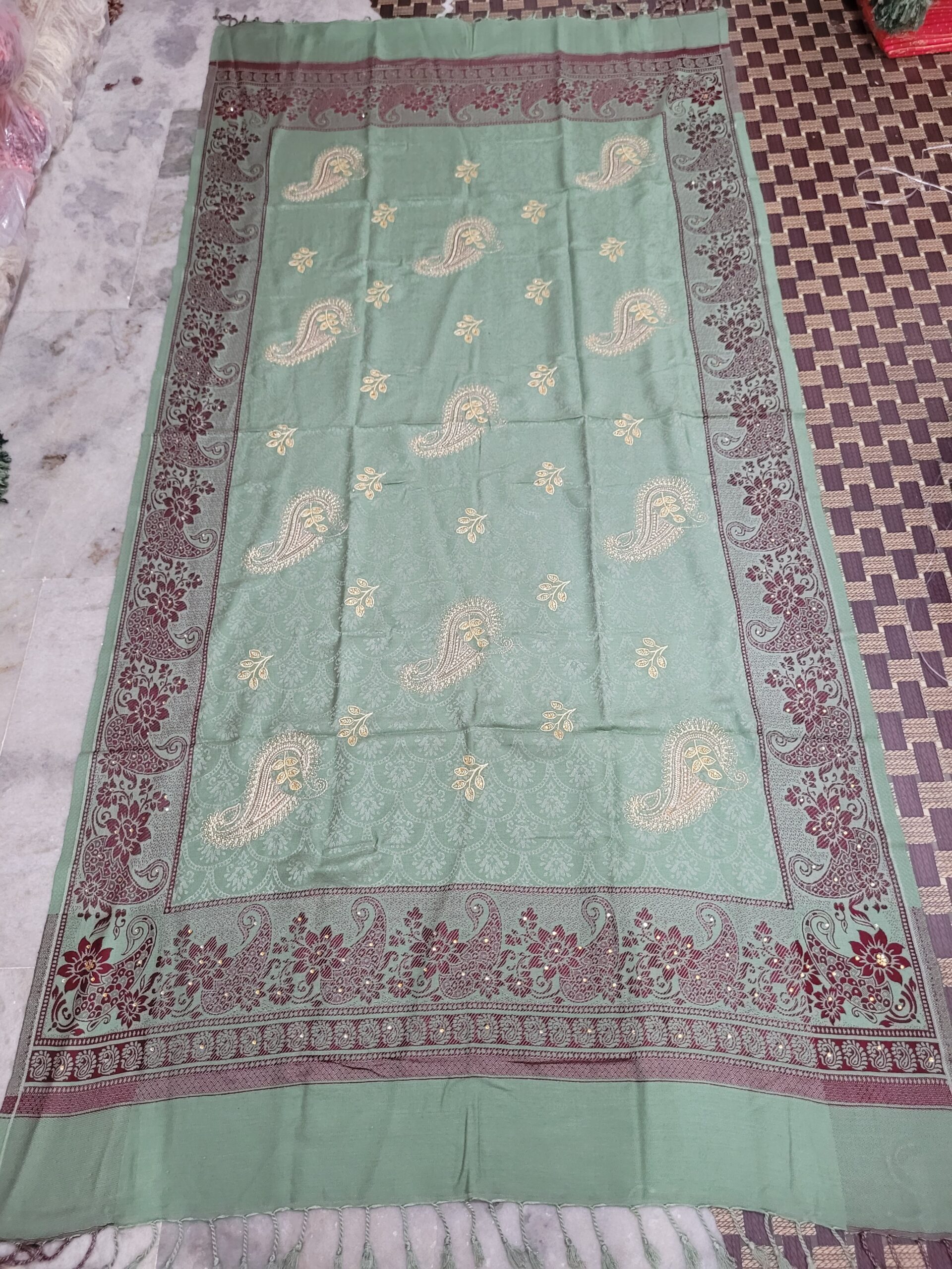 Embroidery Acrylic Shawl