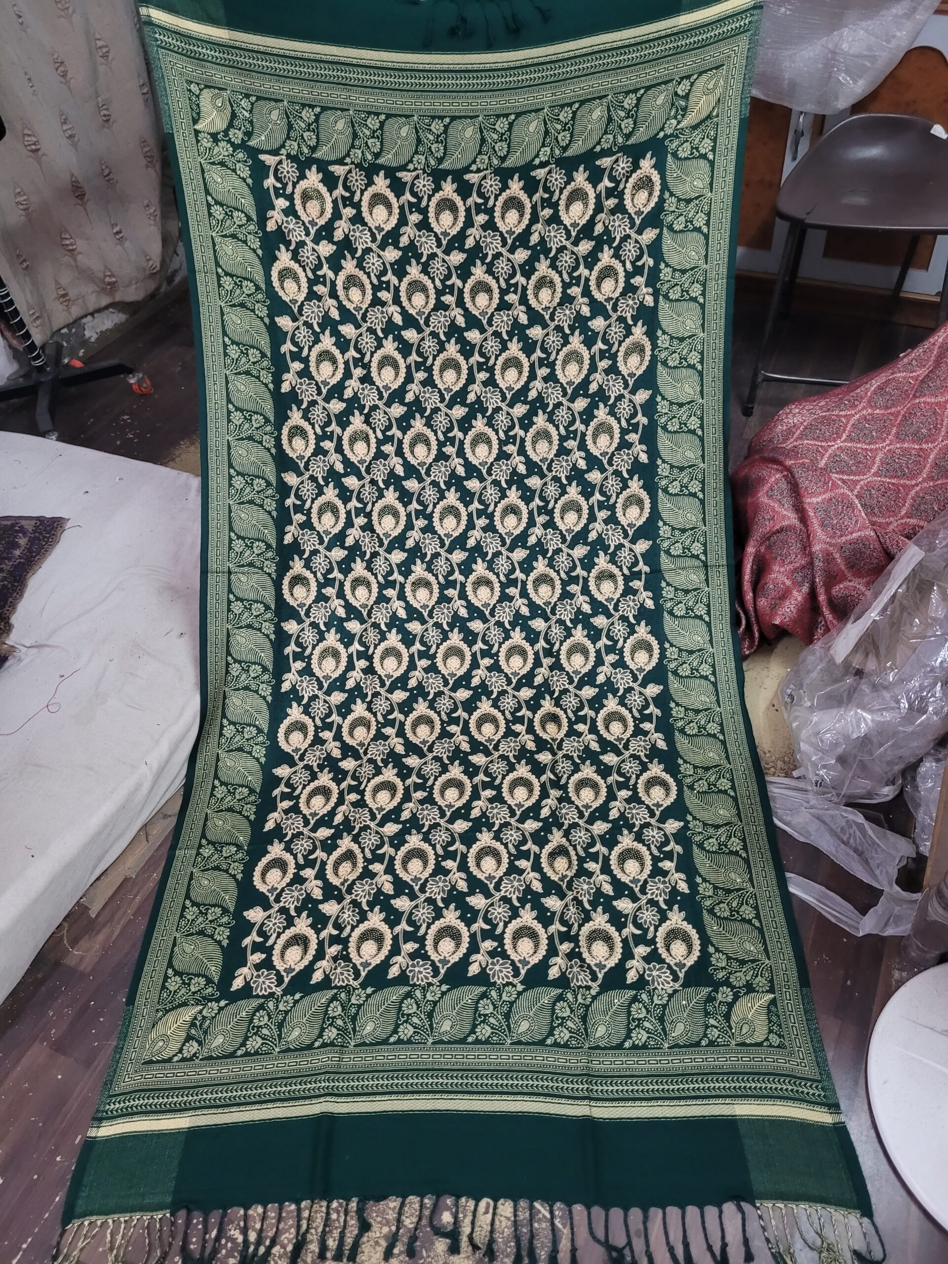 Embroidery With Patch Swaroski Shawl