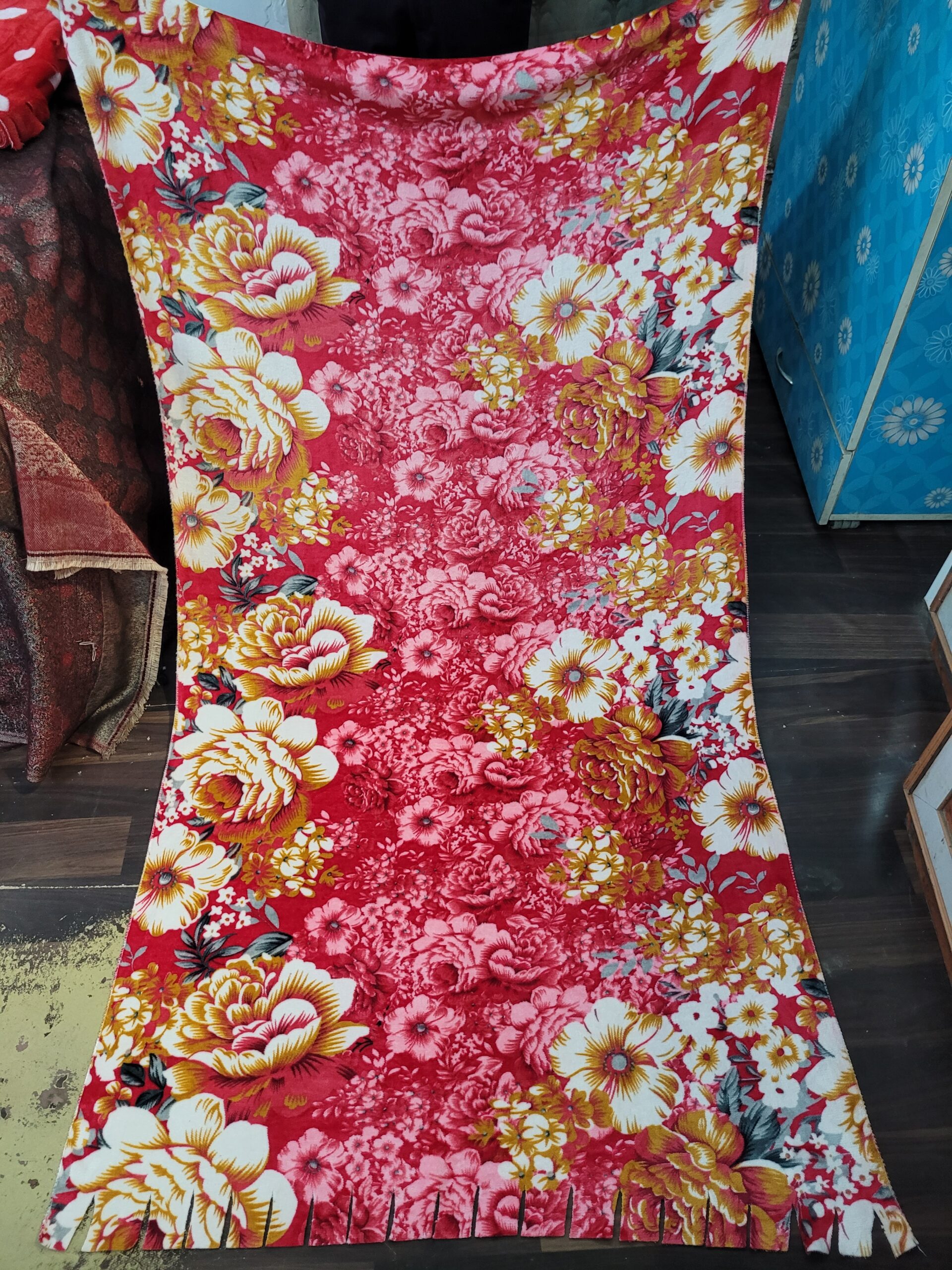Polyester Velvet Floral Shawl