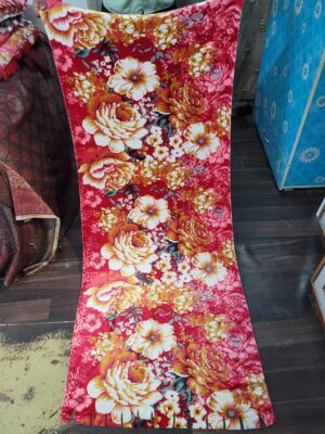 Polyester Velvet Flower Stole