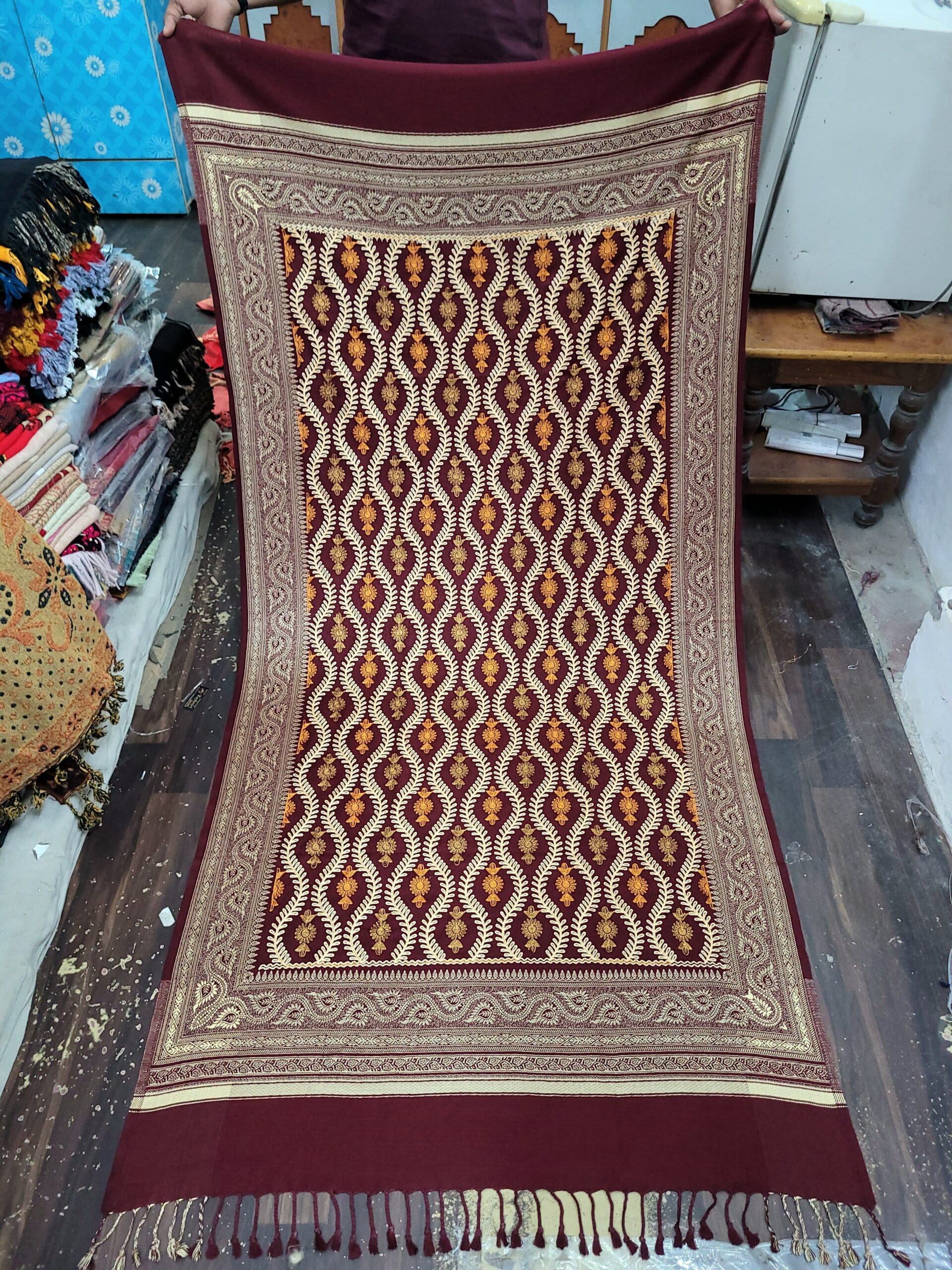 Embriodery Work With Stone Shawl