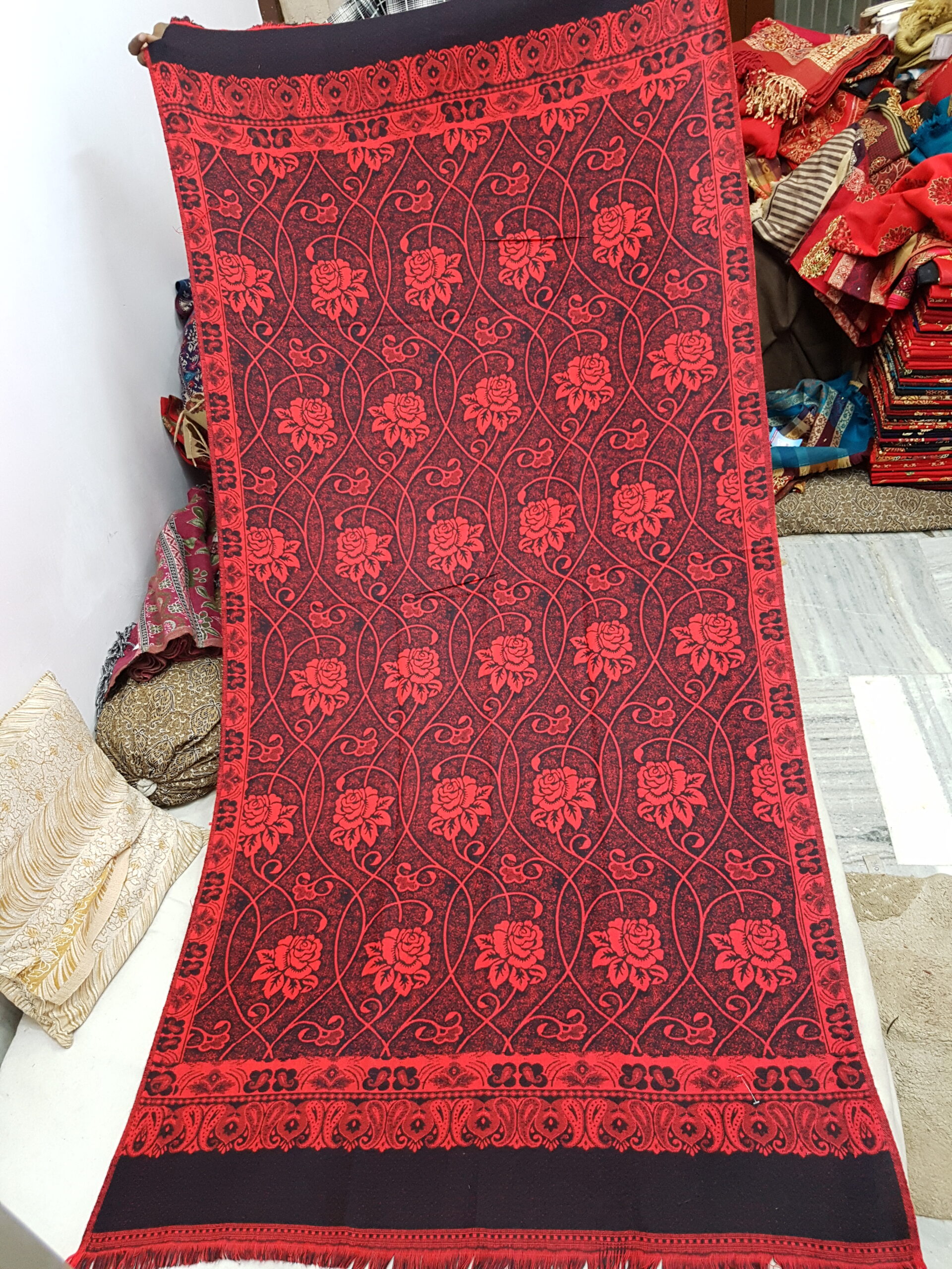 Acrylic Flower Jaal Shawl