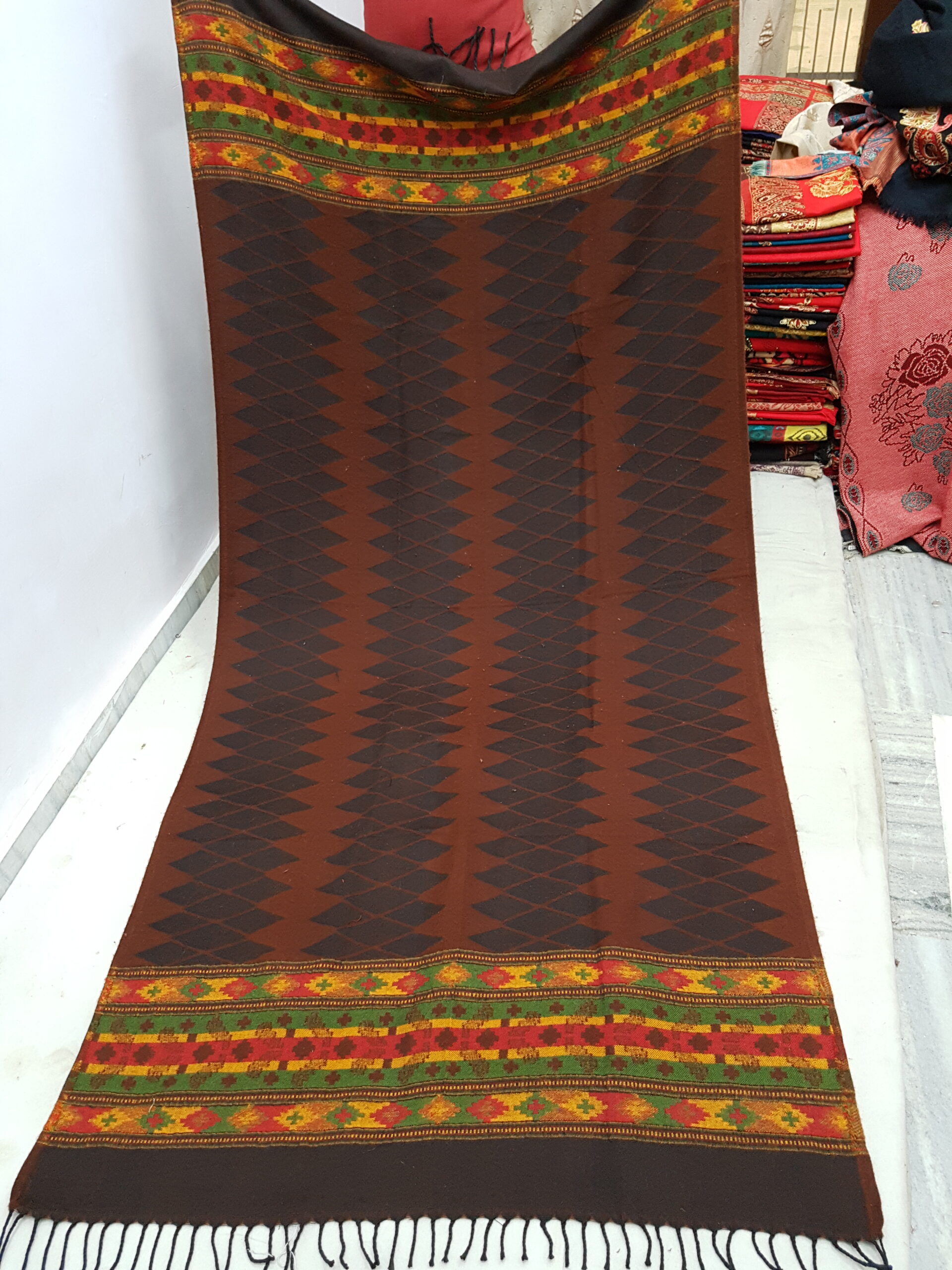 Acrylic Kullu Vintage Shawl