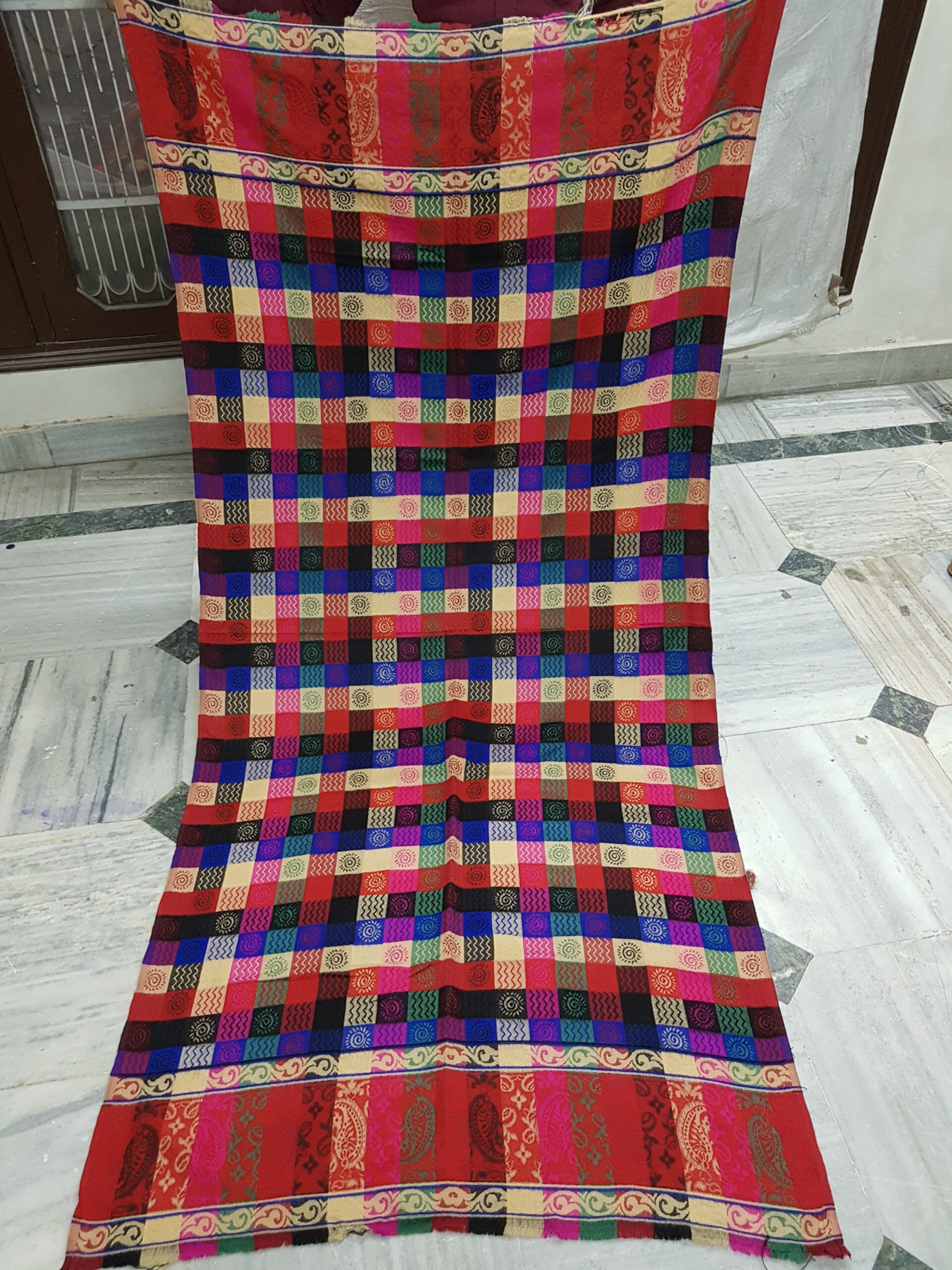 Acrylic Multi Jaal Shawl