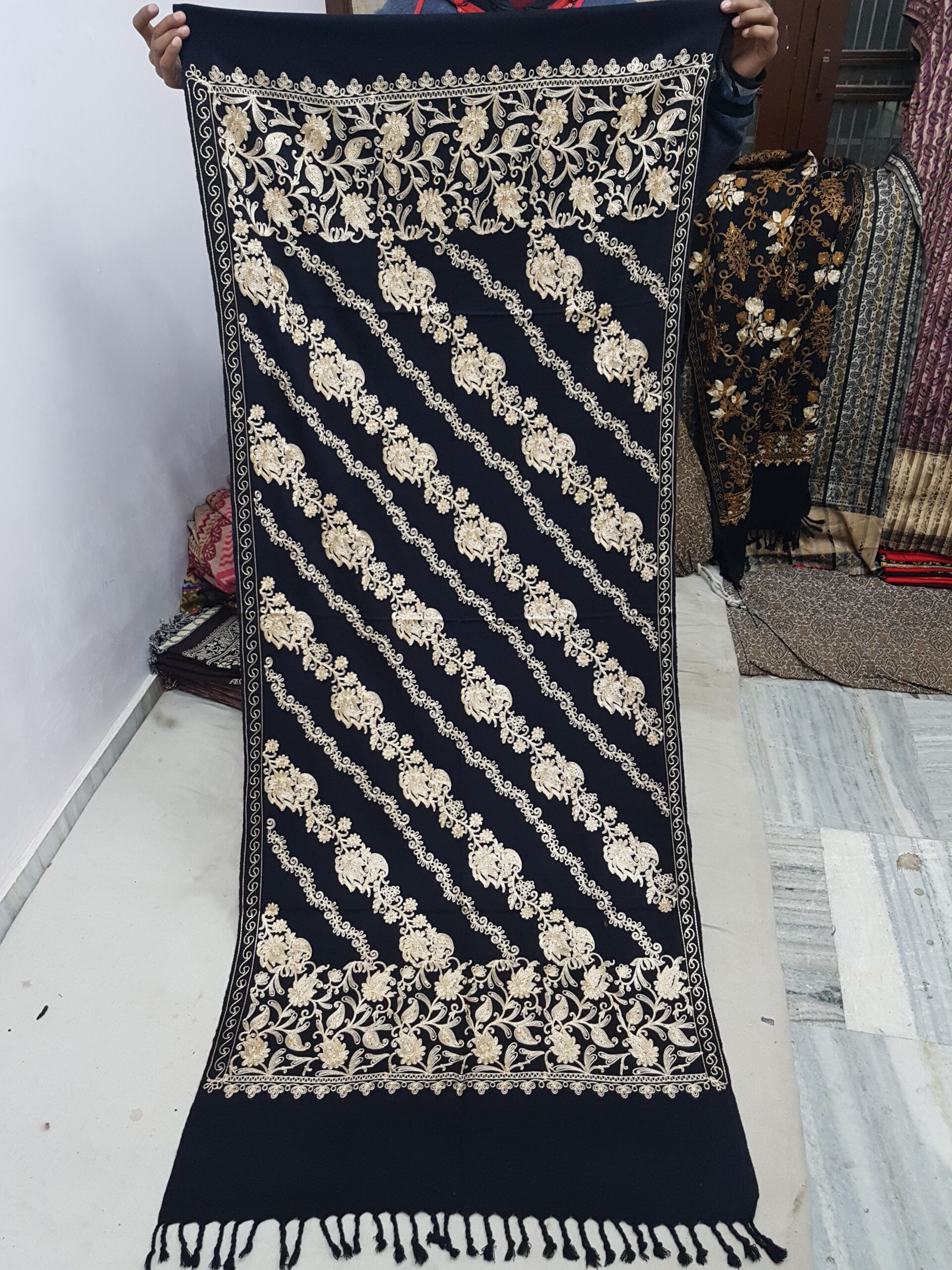 Acrylic Silk Embroidery Stole