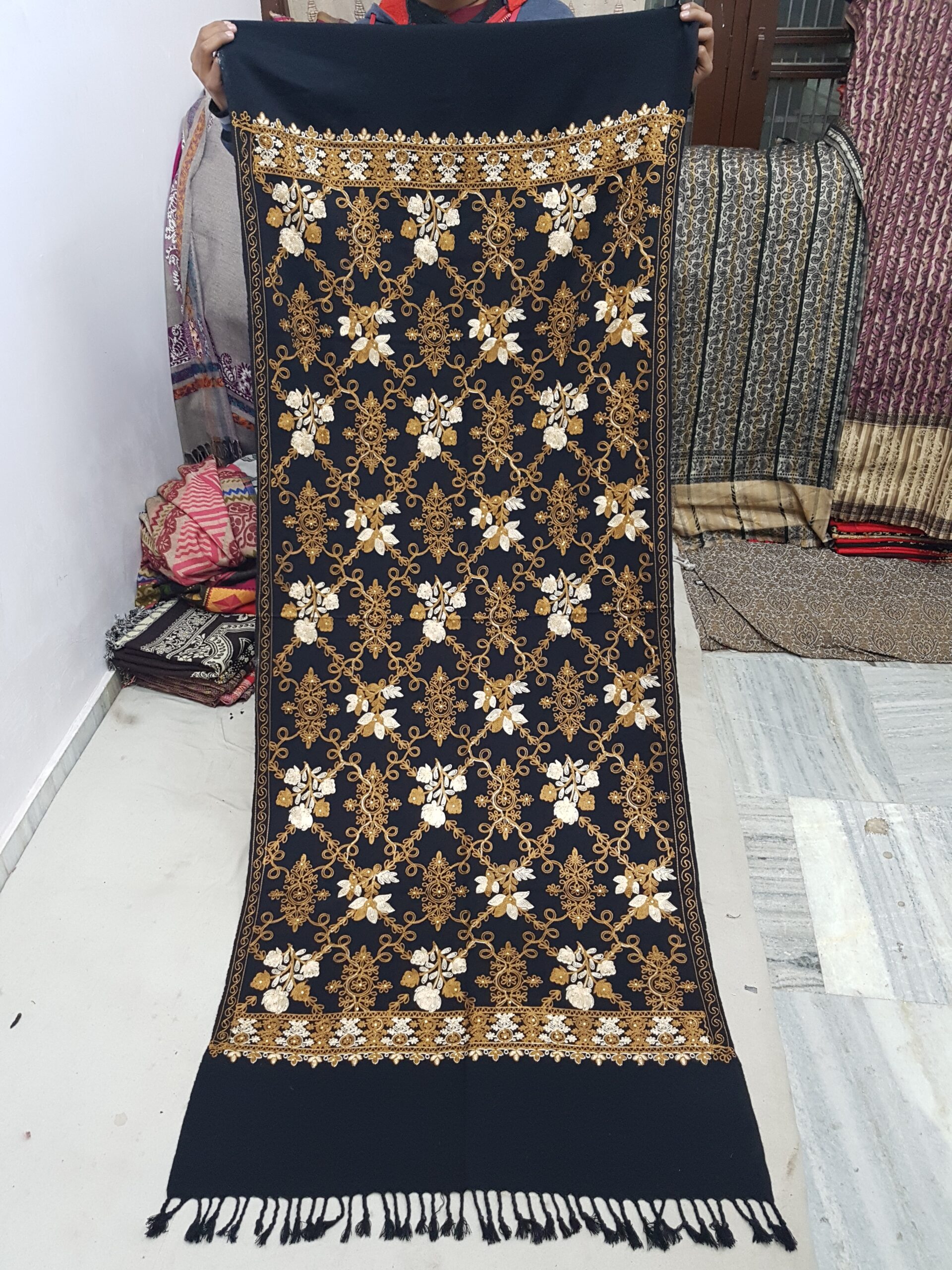 Acrylic Silk Embroidery Stole