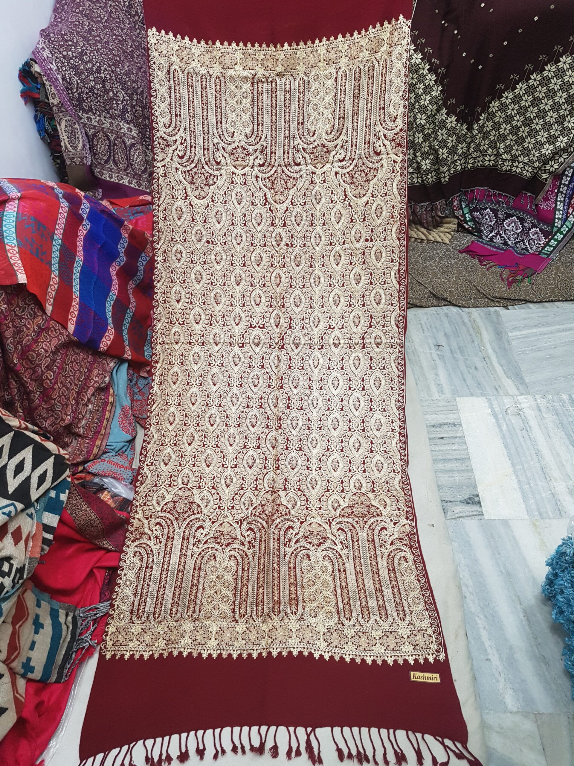 Acrylic Silk Embroidery Stole