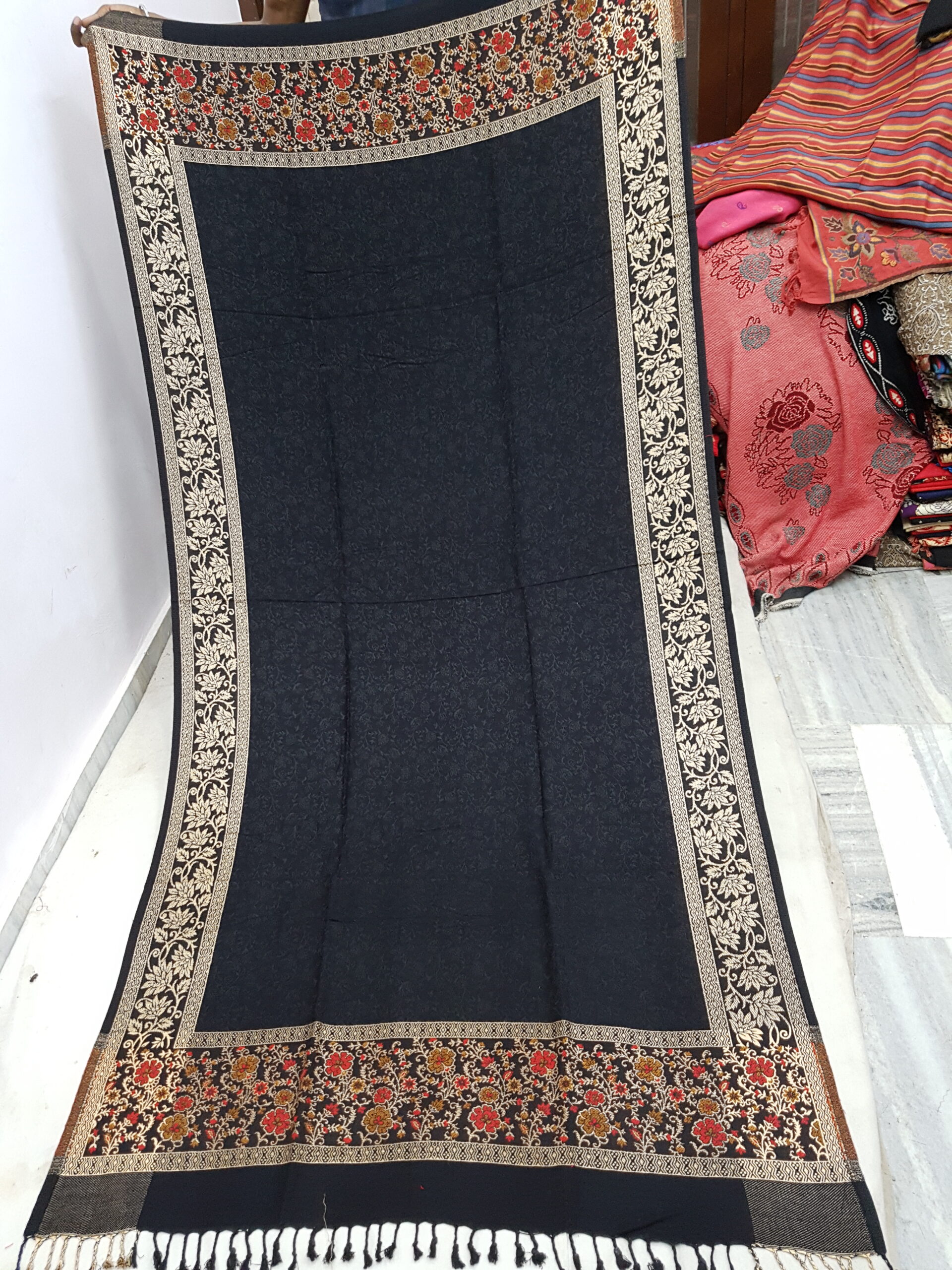 Border Multi Viscose Shawl