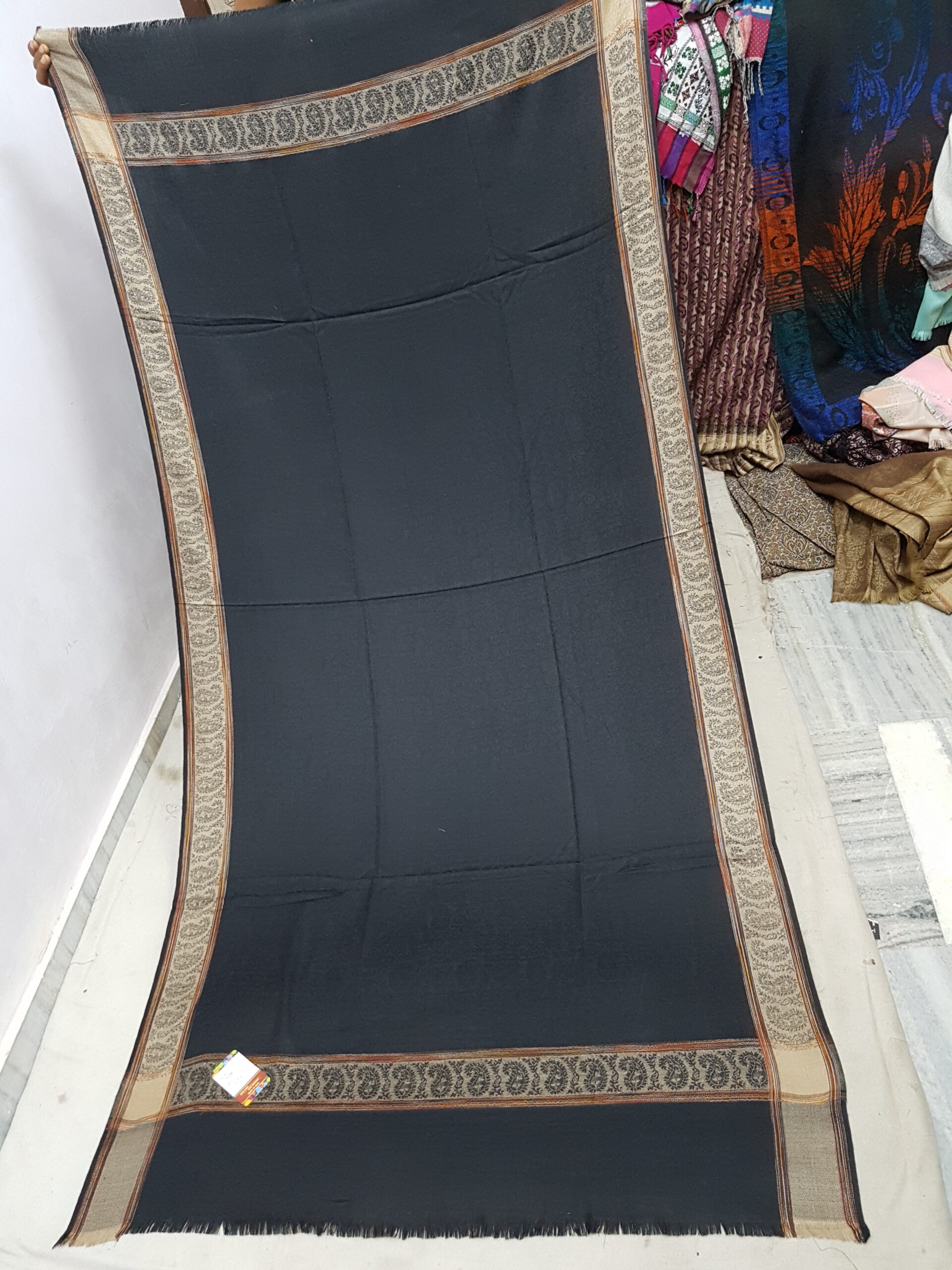 Border Pure Wool Shawl