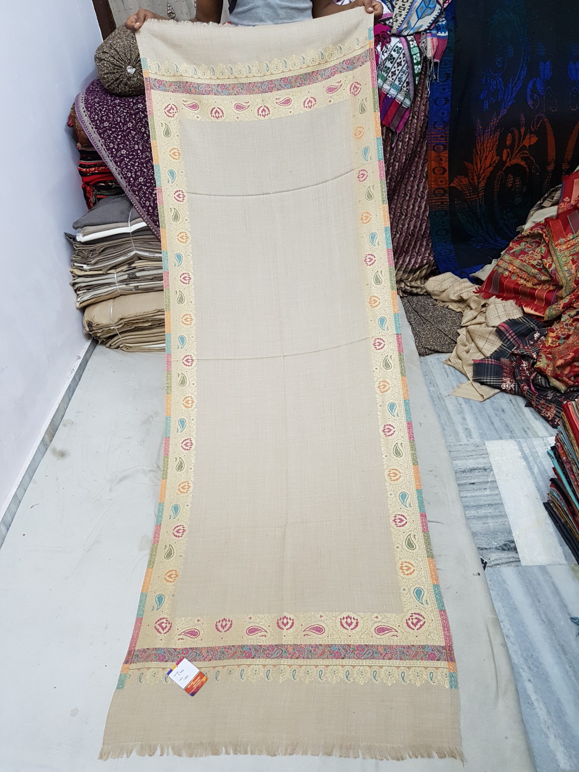 Border Pure Wool Zari Stole