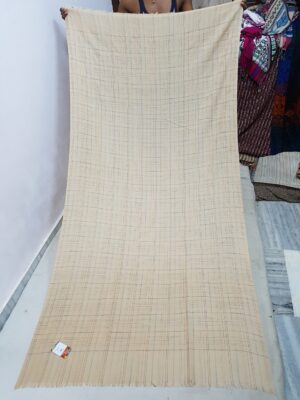 Check Lining Pure Wool Shawl