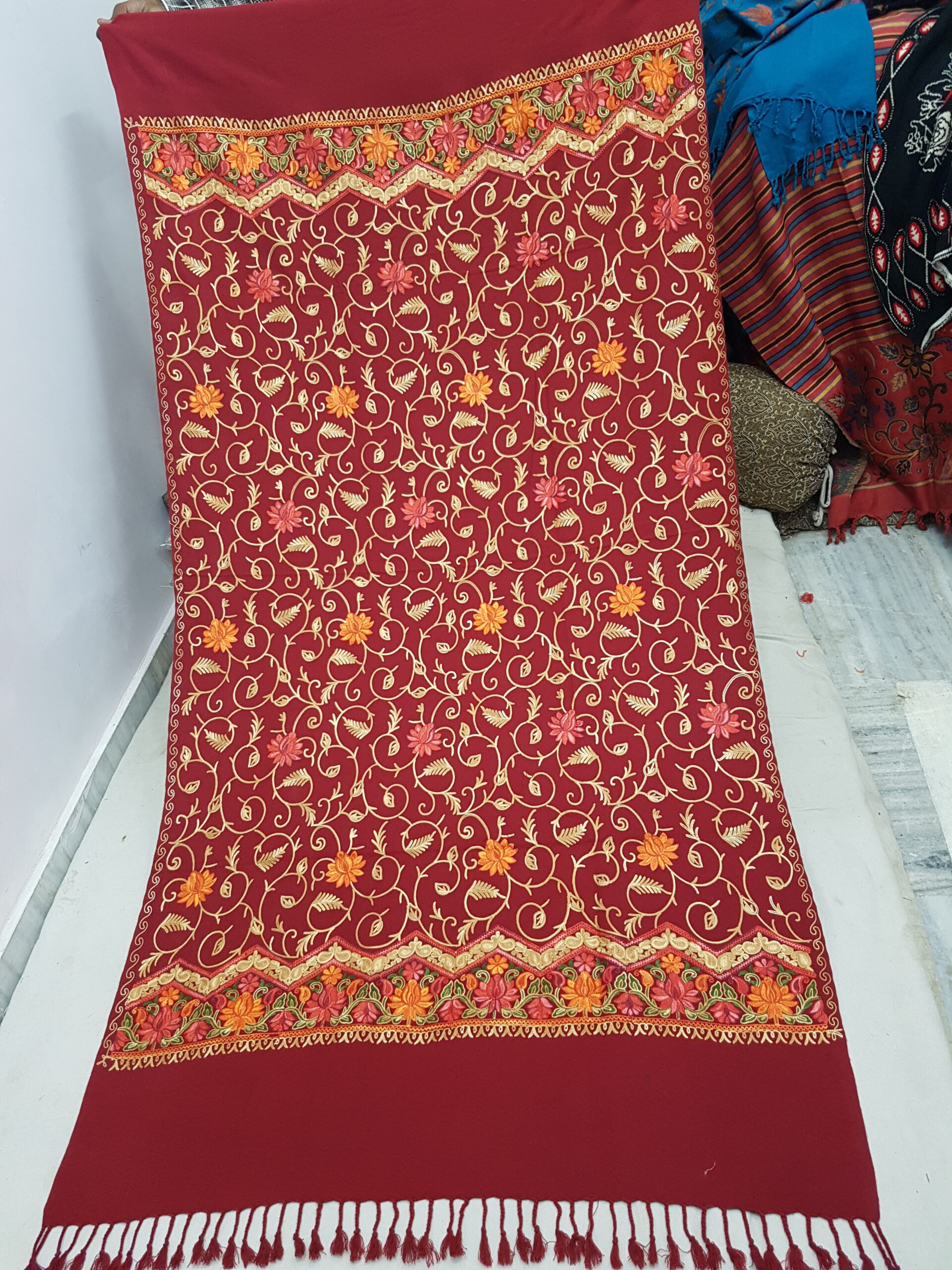 Embroidery Jaal Cashmilon Shawl