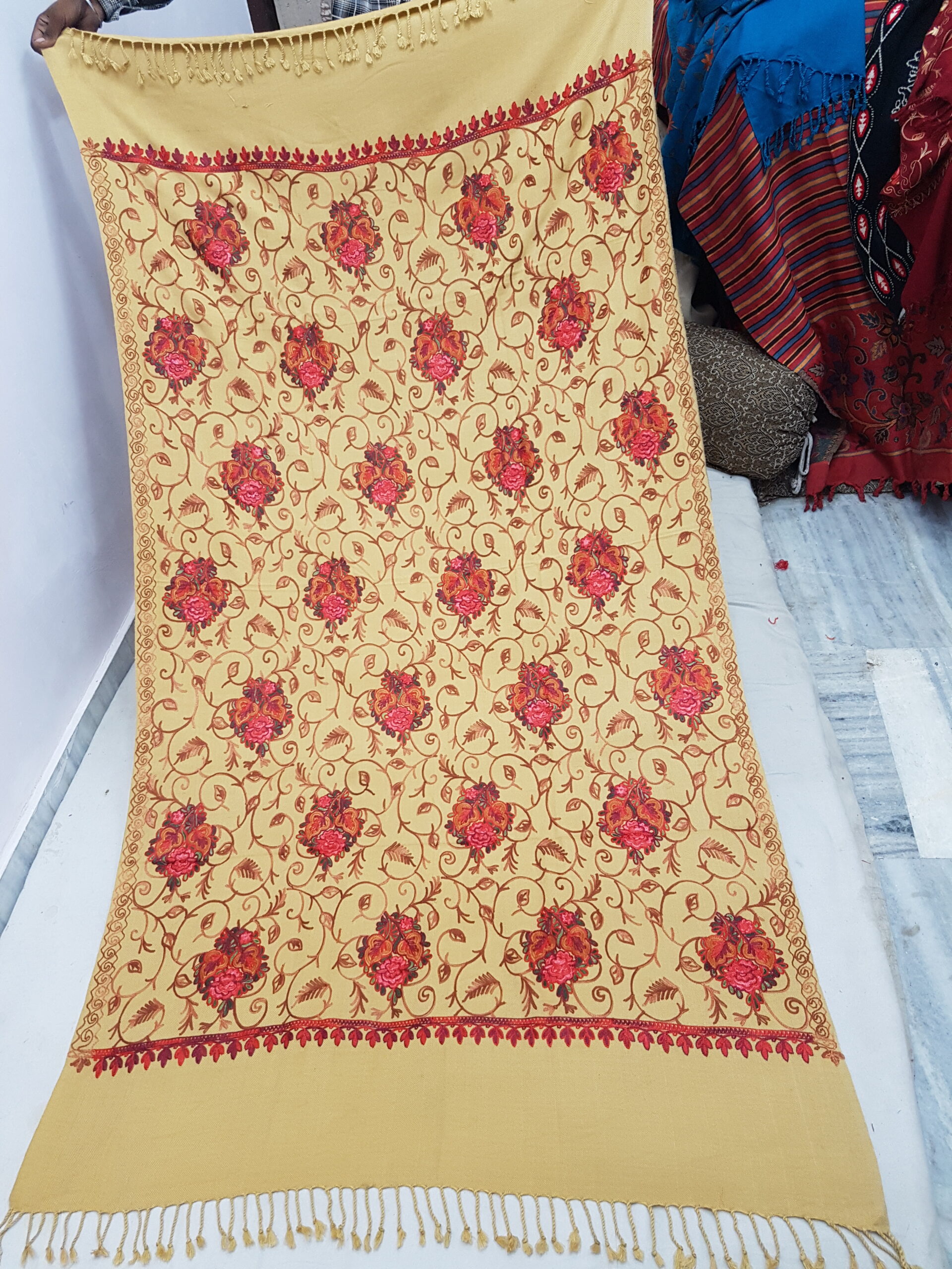 Embroidery Jaal Cashmilon Shawl