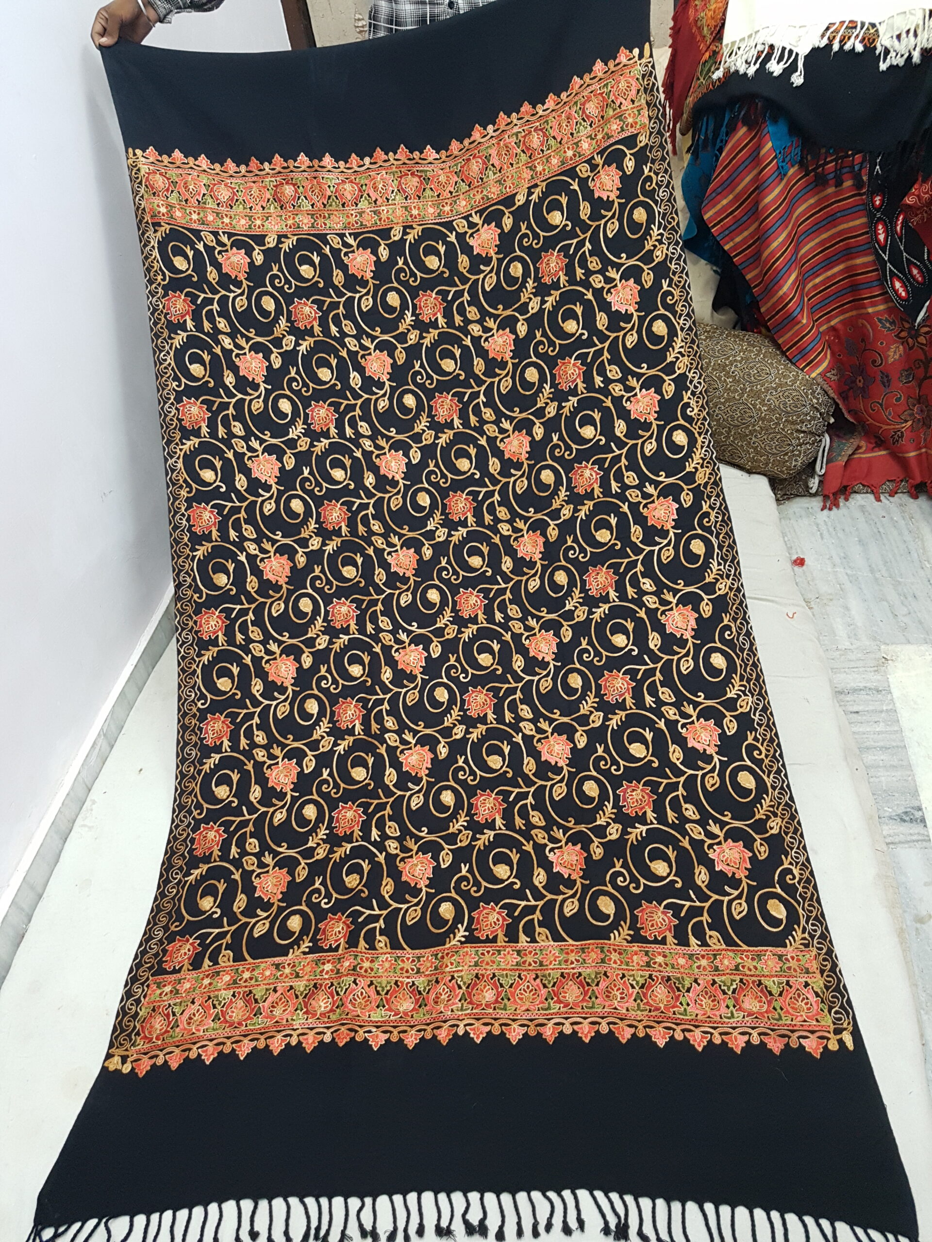 Embroidery Jaal Cashmilon Shawl