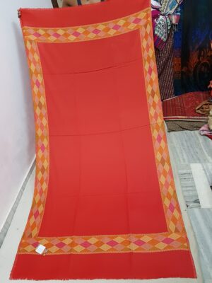 Embroidery Pure Wool Border Shawl