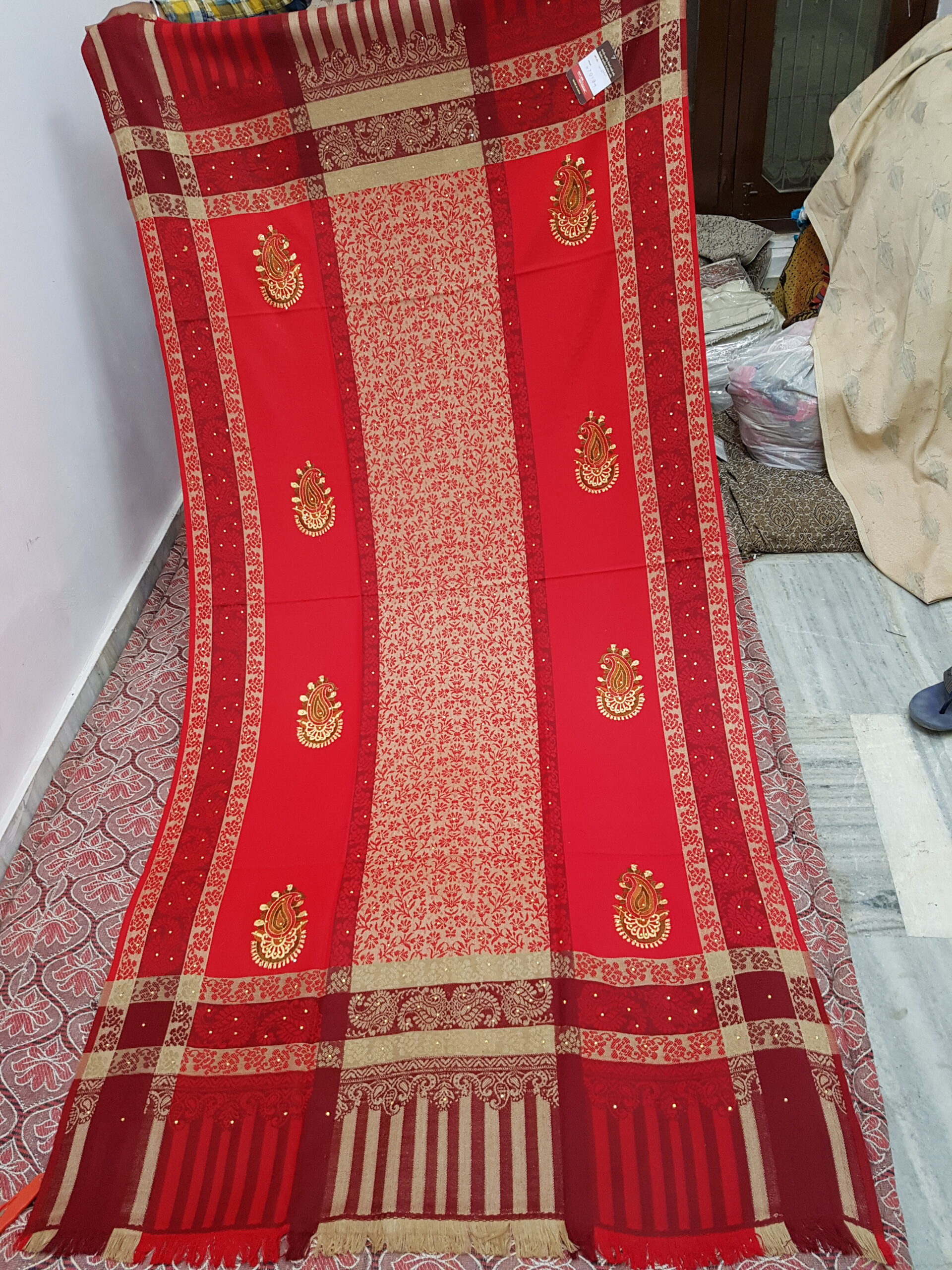 Embroidery With Stone Shawl
