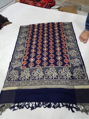 Embroidery viscose acrylic stole