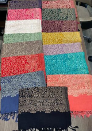 Acrylic zaari viscose stole