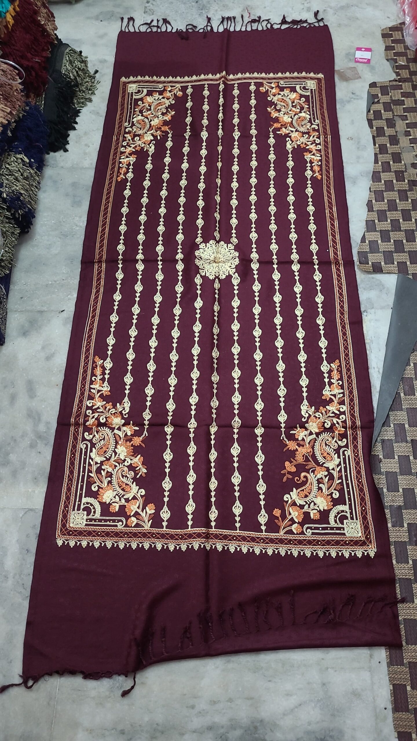 Viscose embroidery stole