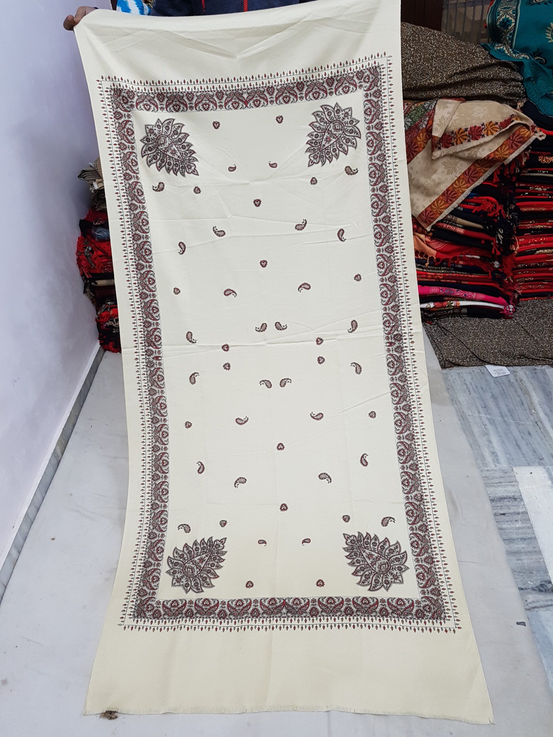 Polyester Print Border Shawl