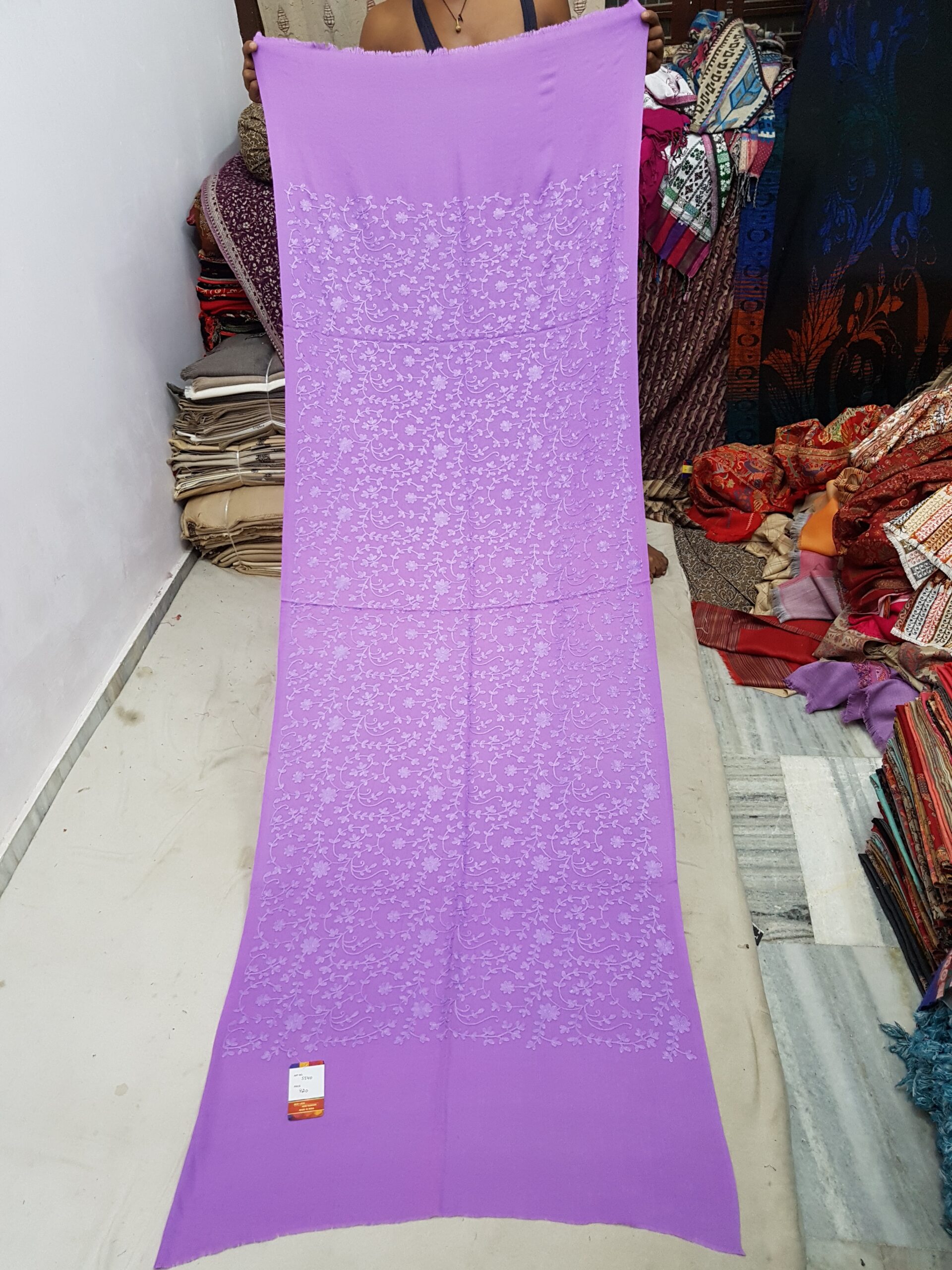 Pure Wool Embroidery Stole