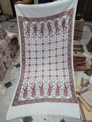 Polyester acrylic print antique shawl
