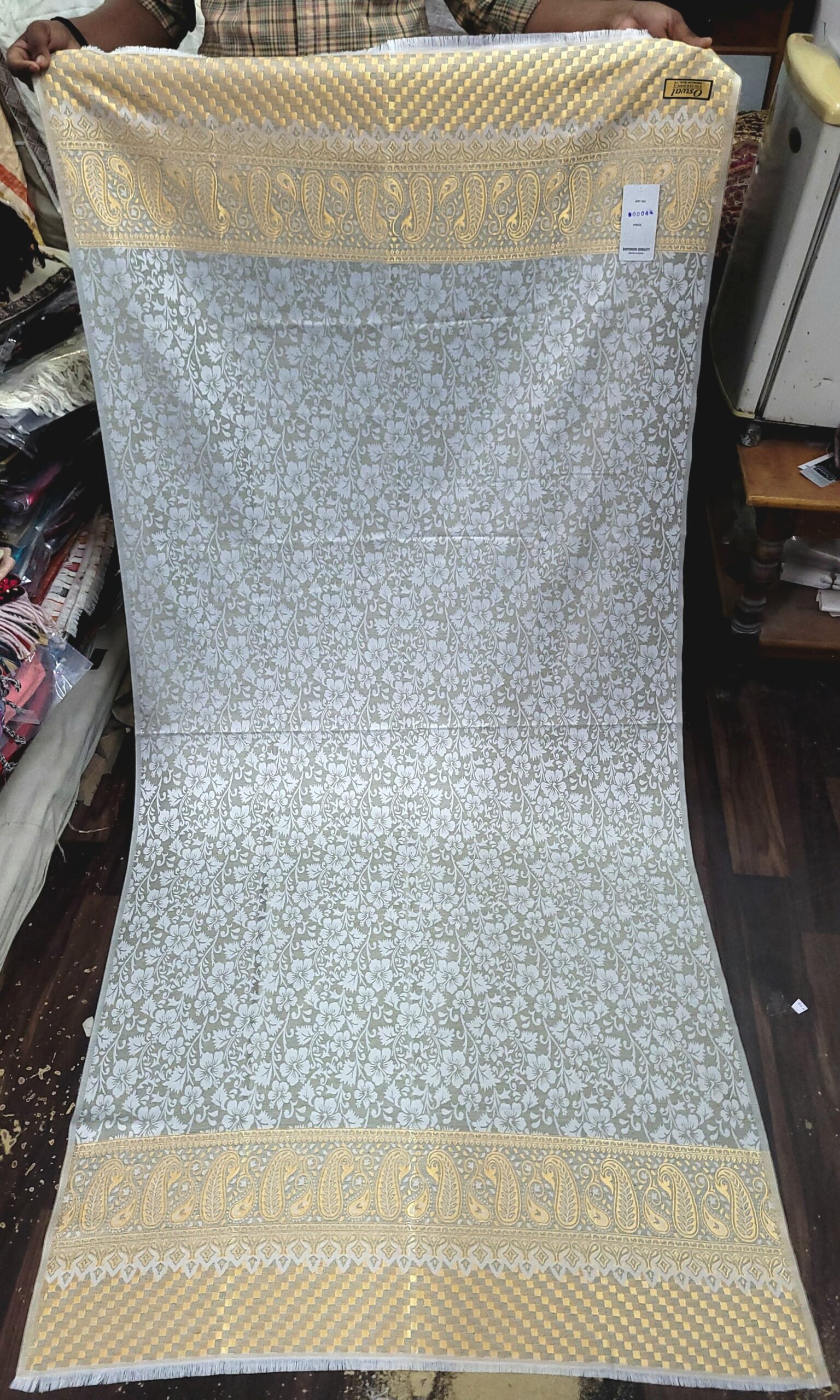 Gold Palla Jamavar Shawl