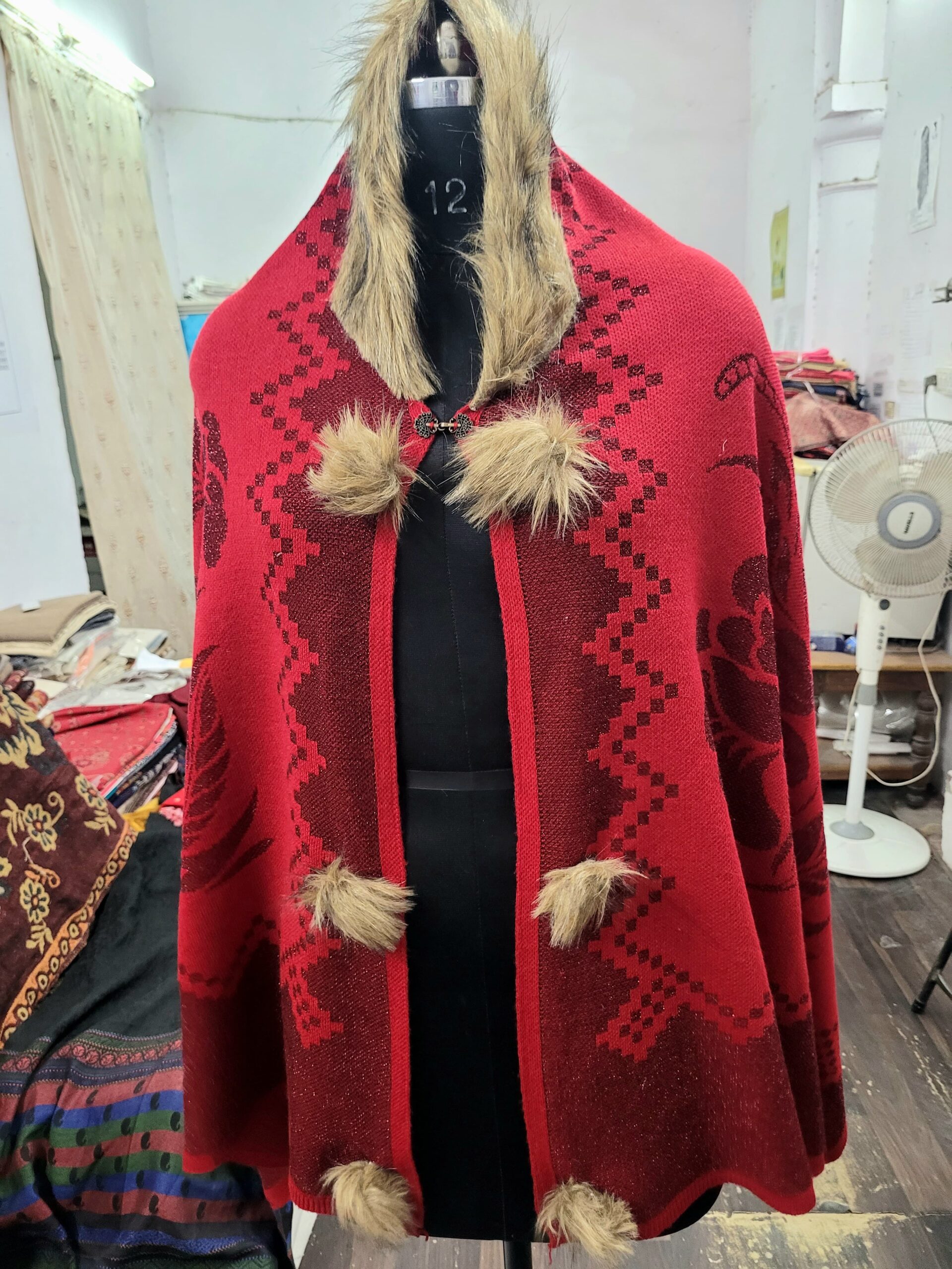 Knitted With Fur Stole