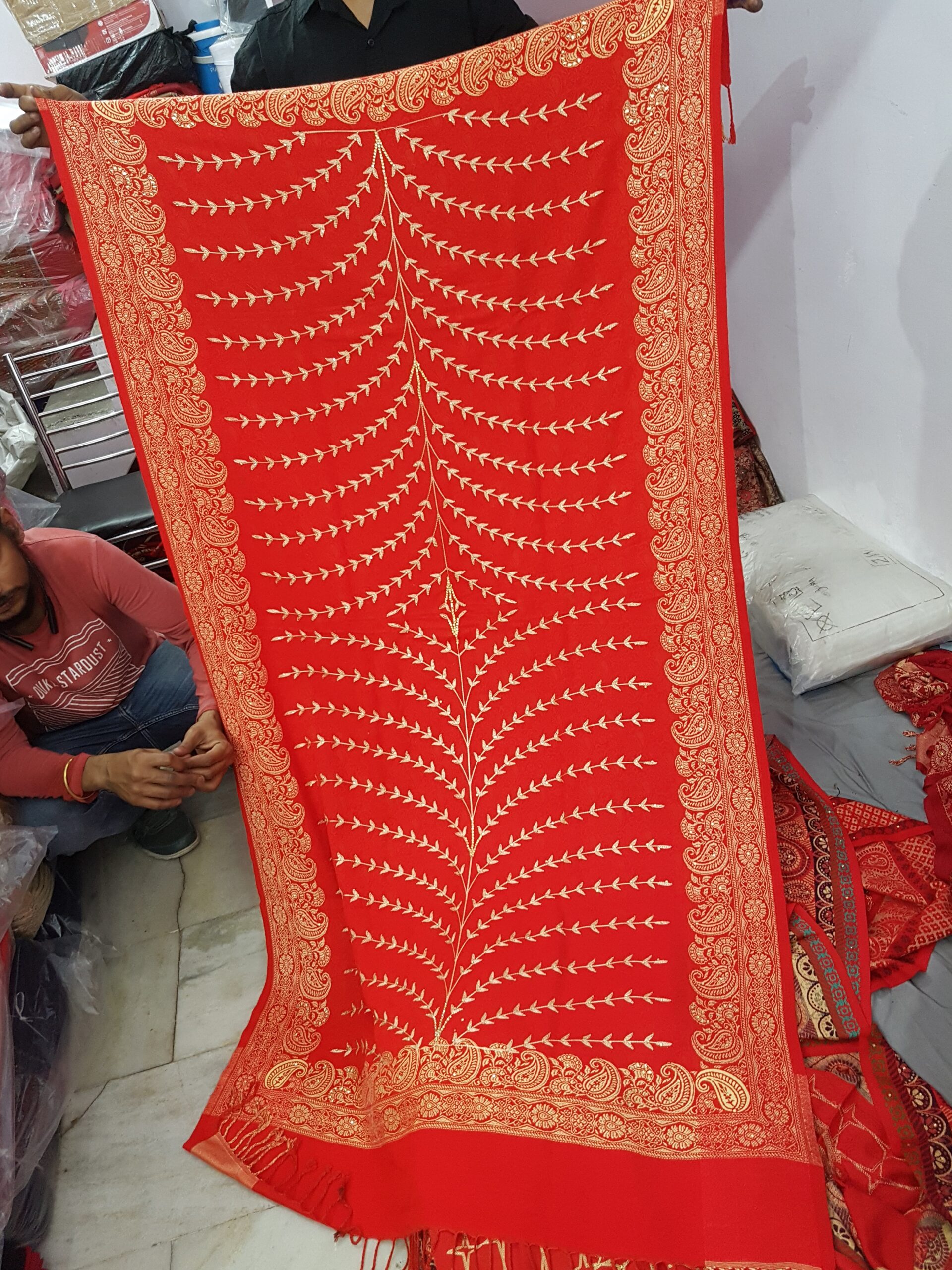 Embroidery viscose jaal Shawl