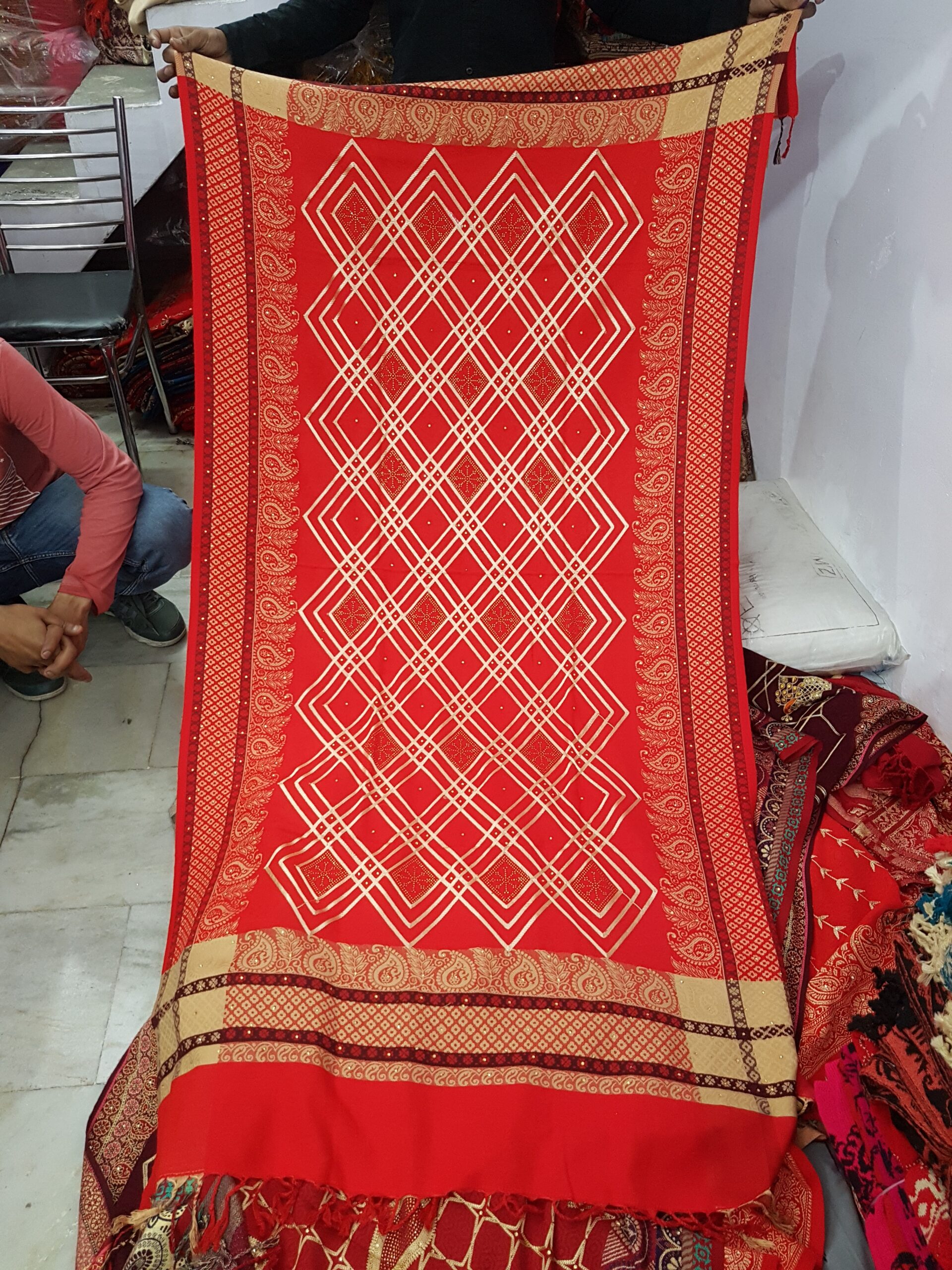 Embroidery viscose jaal Shawl
