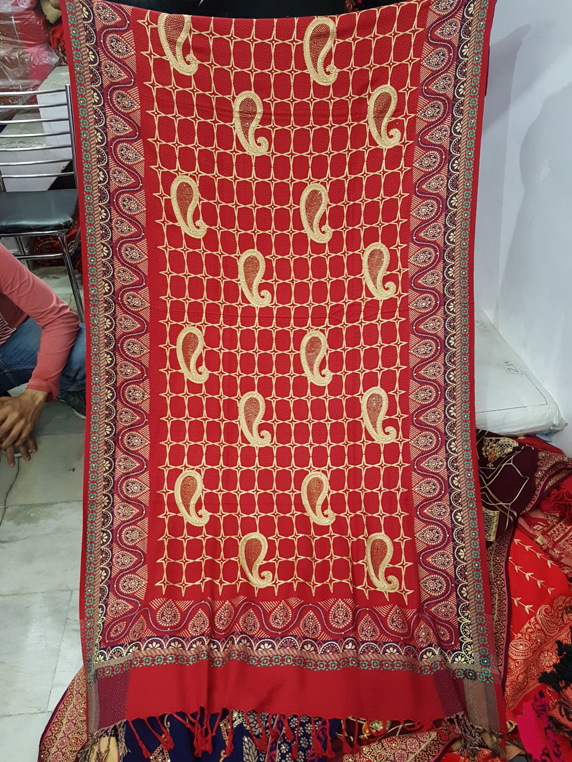 Embroidery viscose jaal Shawl