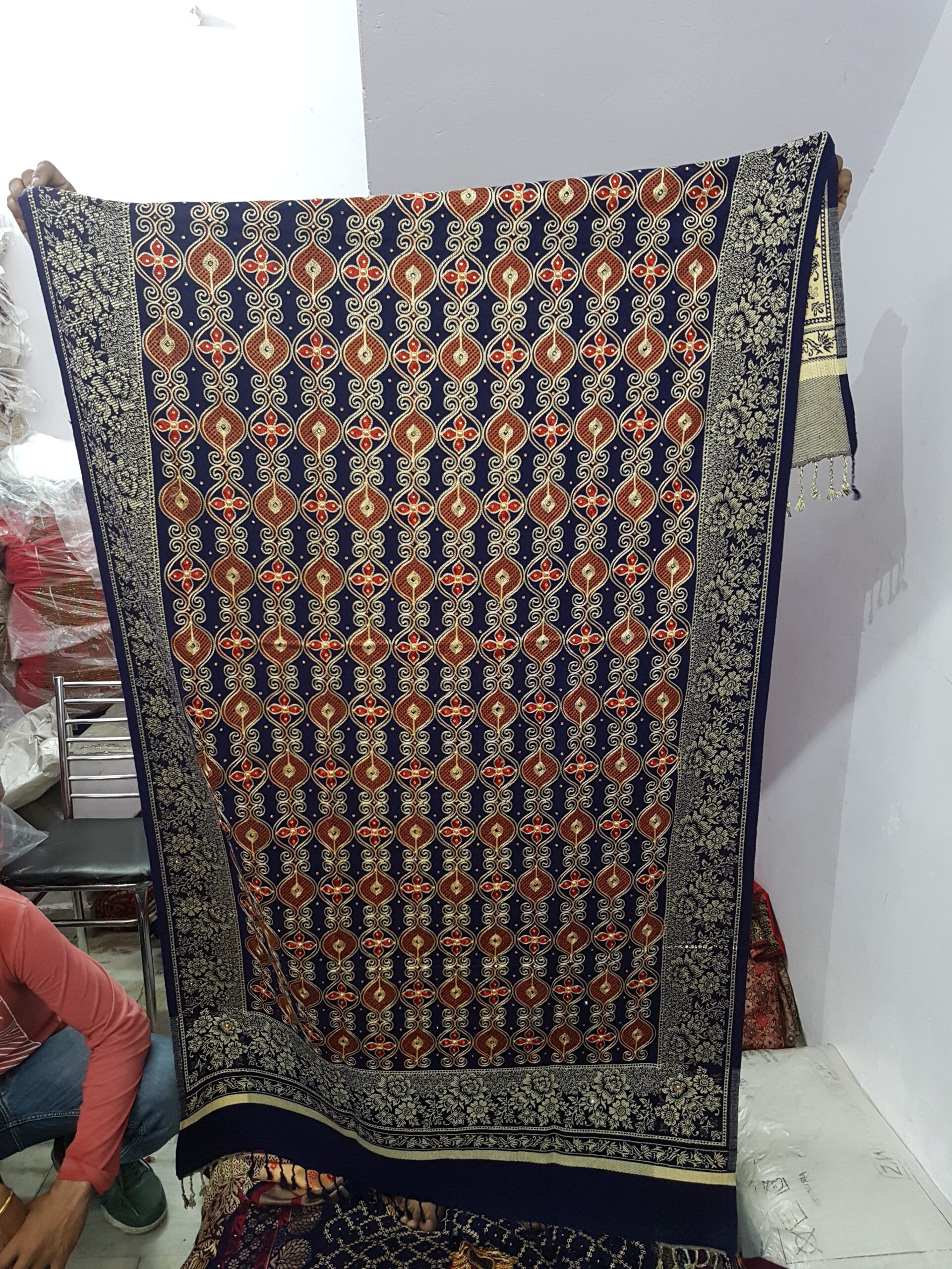 Embroidery Viscose Jaal Shawl