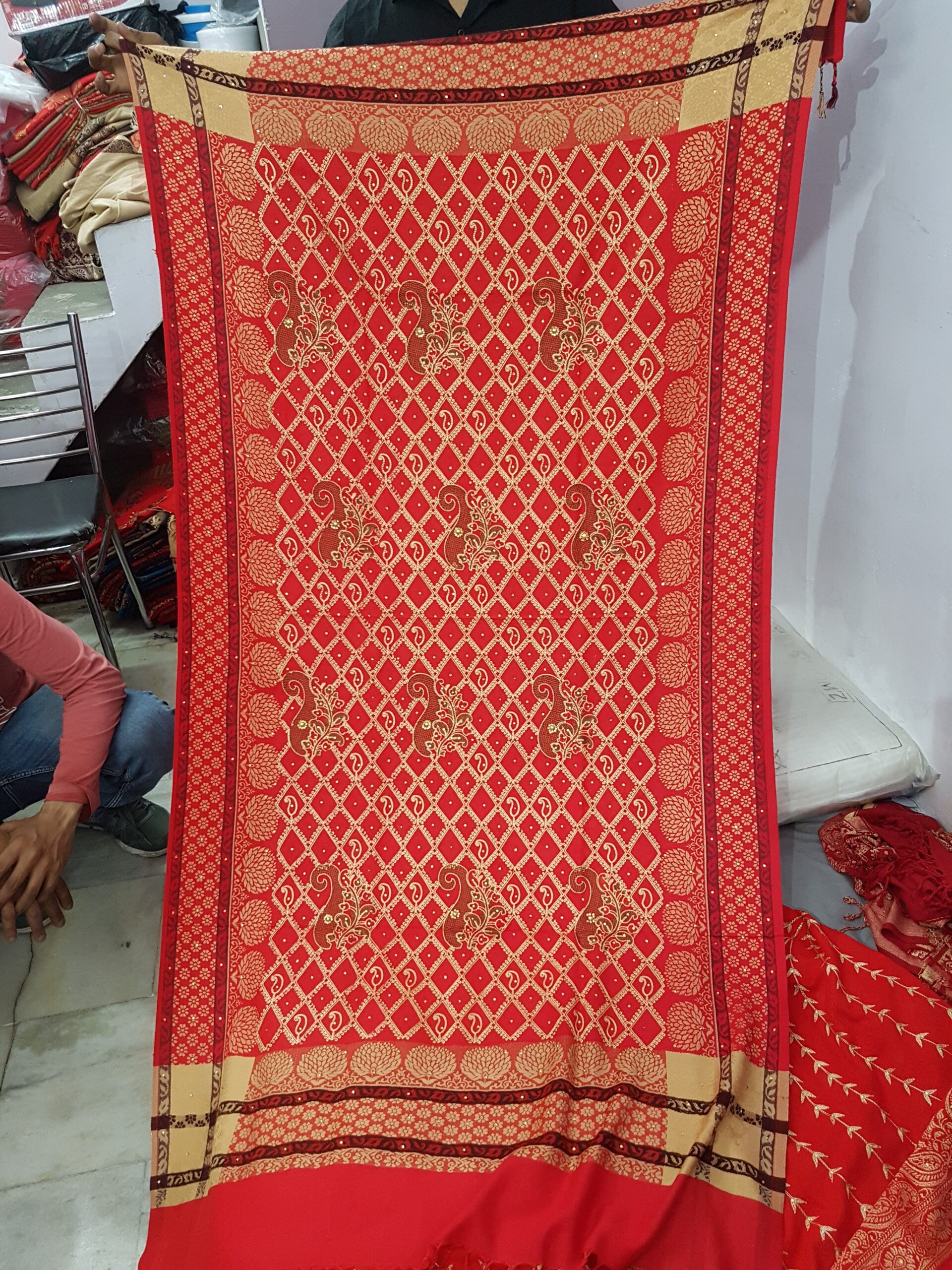 Embriodery Viscose Jaal Shawl