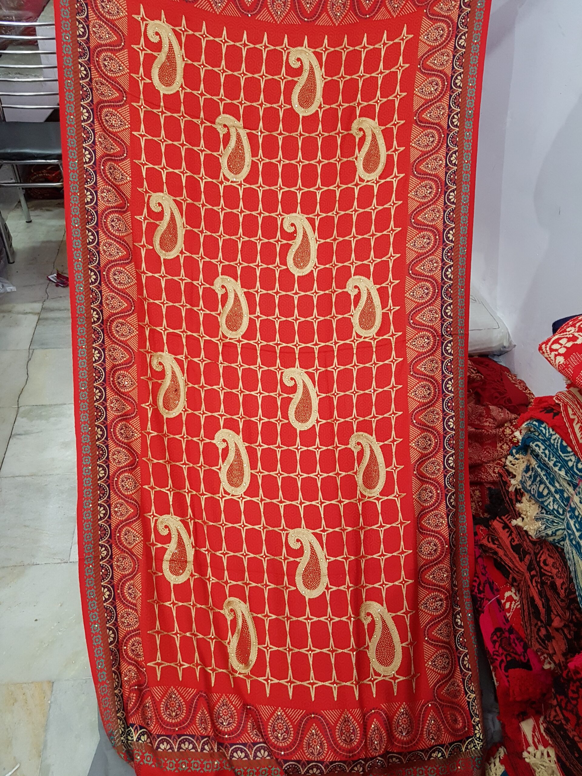 Embriodery Viscose Jaal Shawl