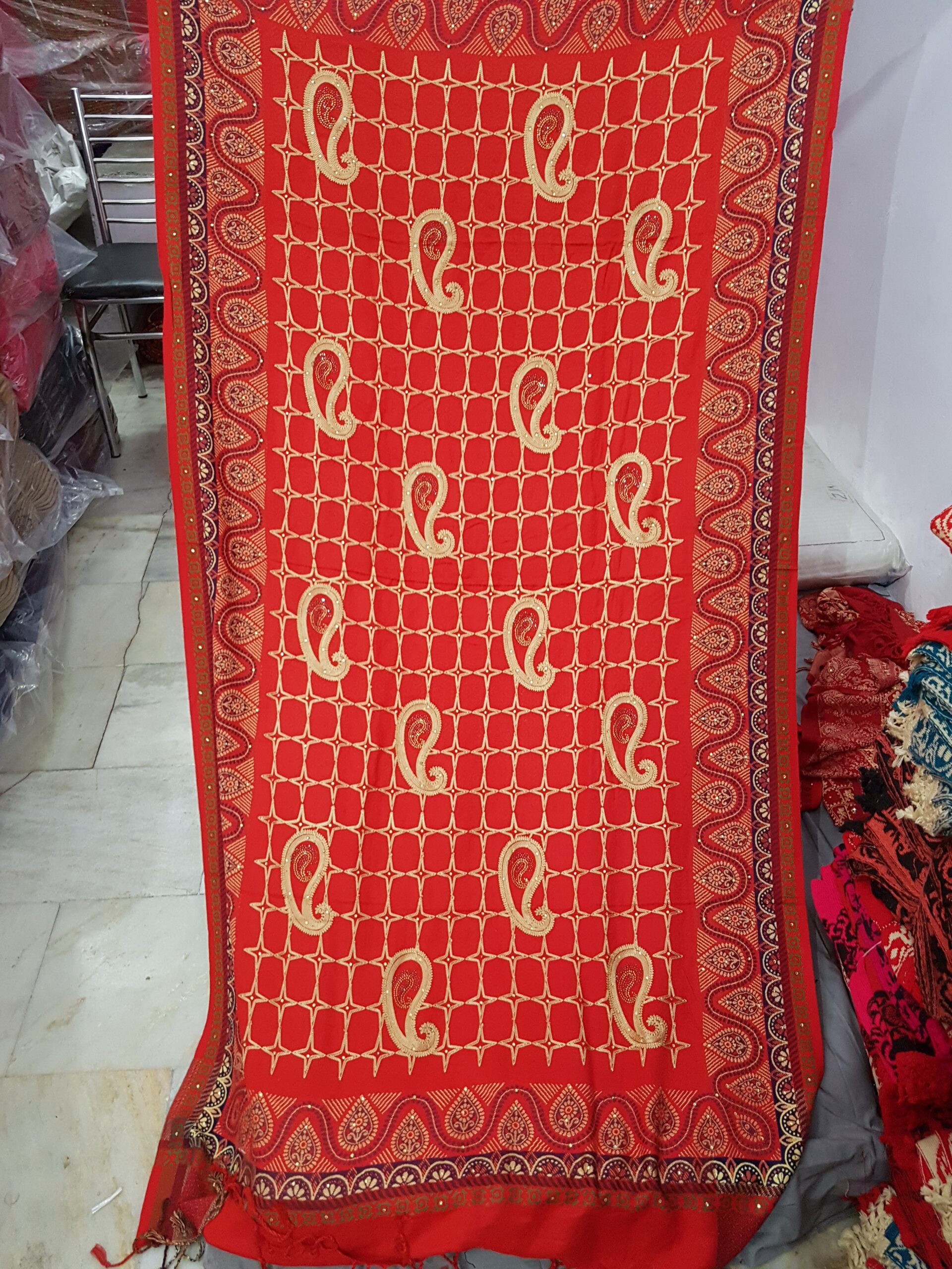 Embroidery viscose jaal Shawl